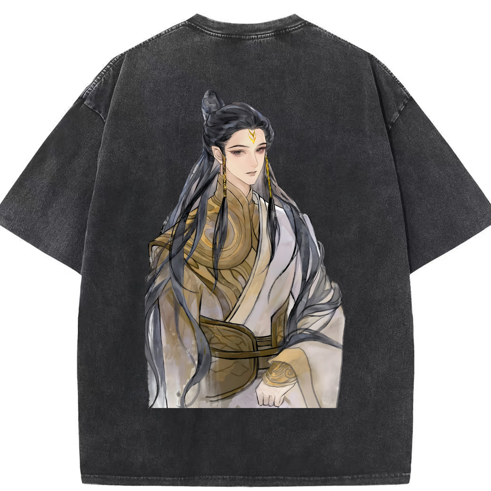 （画像用） Ne Zha 2 ナタ 魔童の大暴れ 綿100% ヴィンテージ風 半袖Tシャツ（背面プリント）