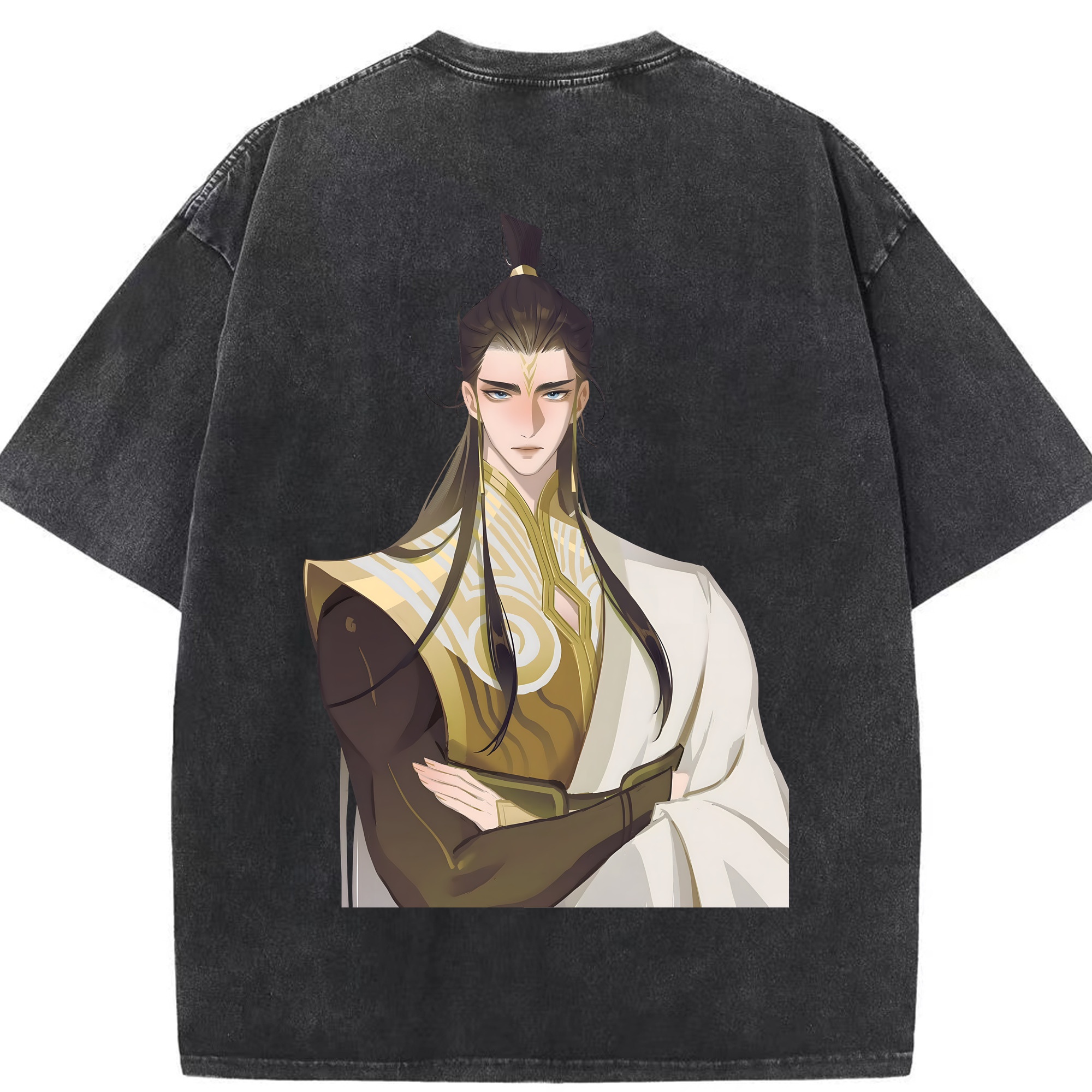 （画像用） Ne Zha 2 ナタ 魔童の大暴れ 綿100% ヴィンテージ風 半袖Tシャツ（背面プリント）
