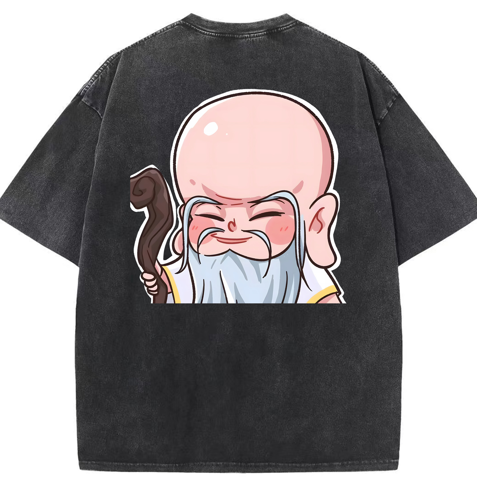 （画像用） Ne Zha 2 ナタ 魔童の大暴れ 綿100% ヴィンテージ風 半袖Tシャツ（背面プリント）