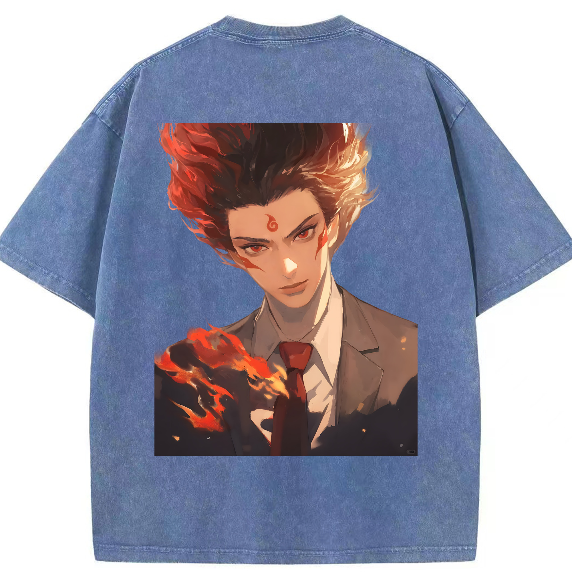 （画像用） Ne Zha 2 ナタ 魔童の大暴れ 綿100% ヴィンテージ風 半袖Tシャツ（背面プリント）