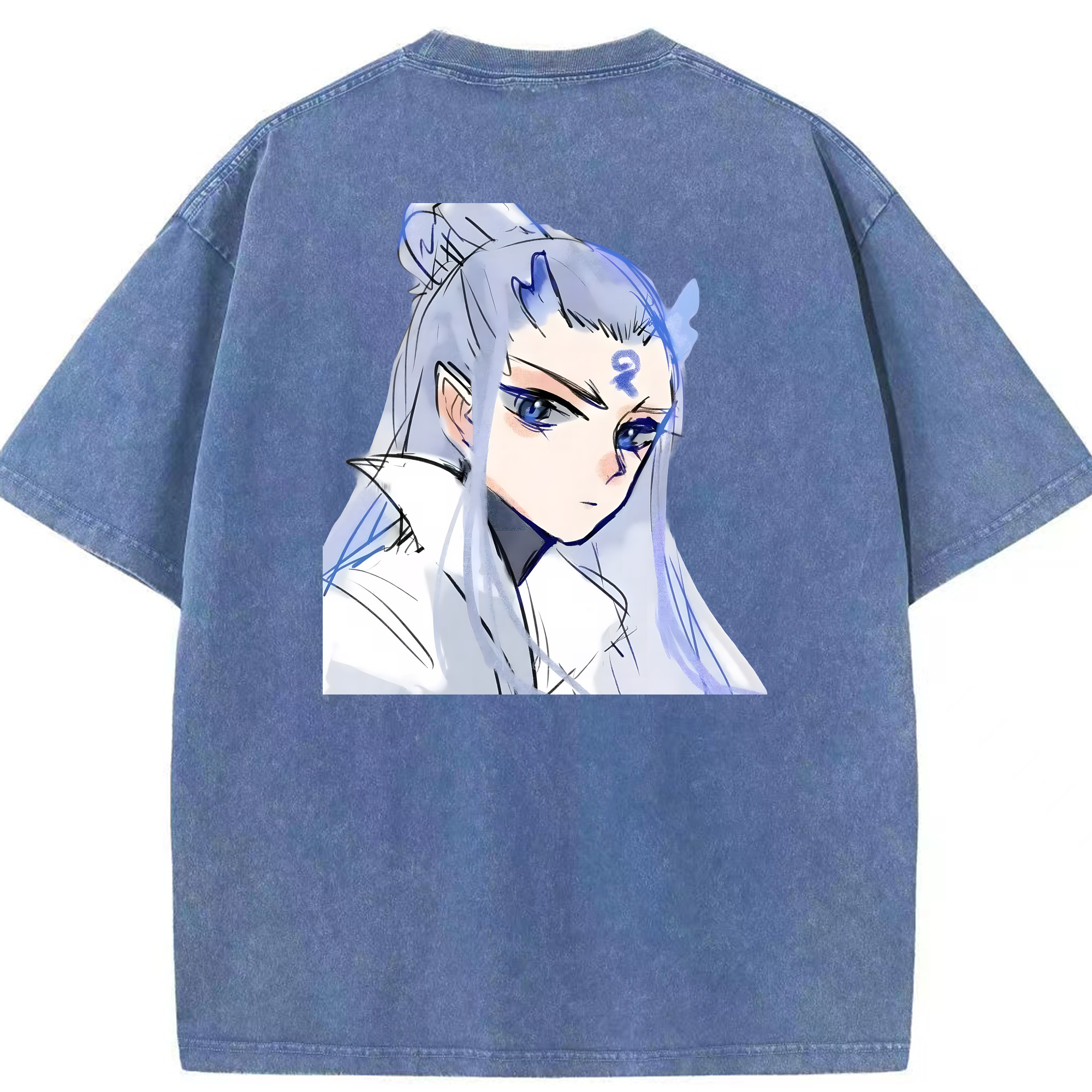 （画像用） Ne Zha 2 ナタ 魔童の大暴れ 綿100% ヴィンテージ風 半袖Tシャツ（背面プリント）