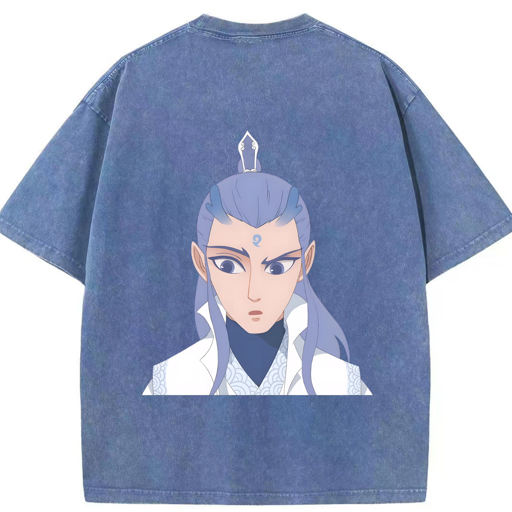 （画像用） Ne Zha 2 ナタ 魔童の大暴れ 綿100% ヴィンテージ風 半袖Tシャツ（背面プリント）