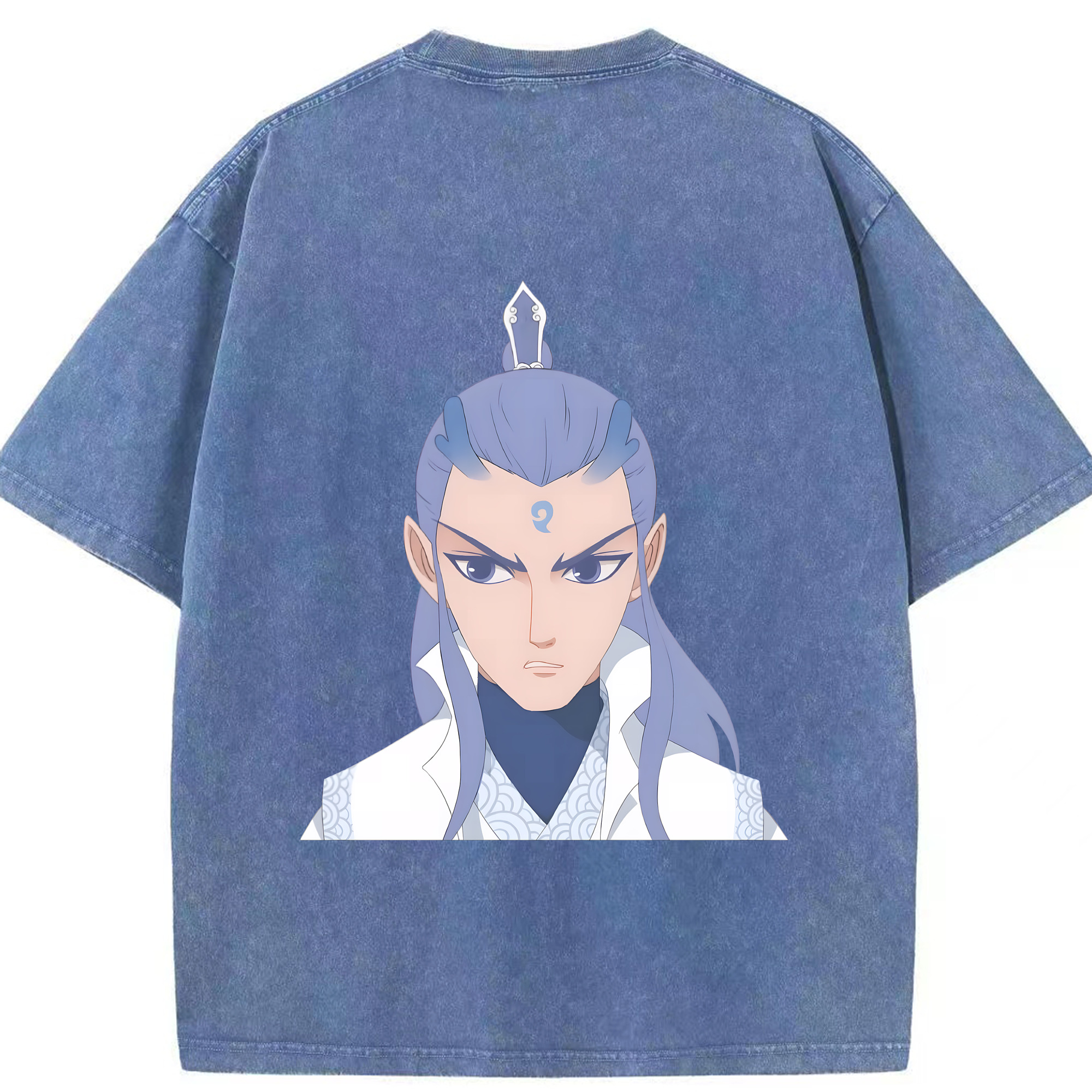 （画像用） Ne Zha 2 ナタ 魔童の大暴れ 綿100% ヴィンテージ風 半袖Tシャツ（背面プリント）
