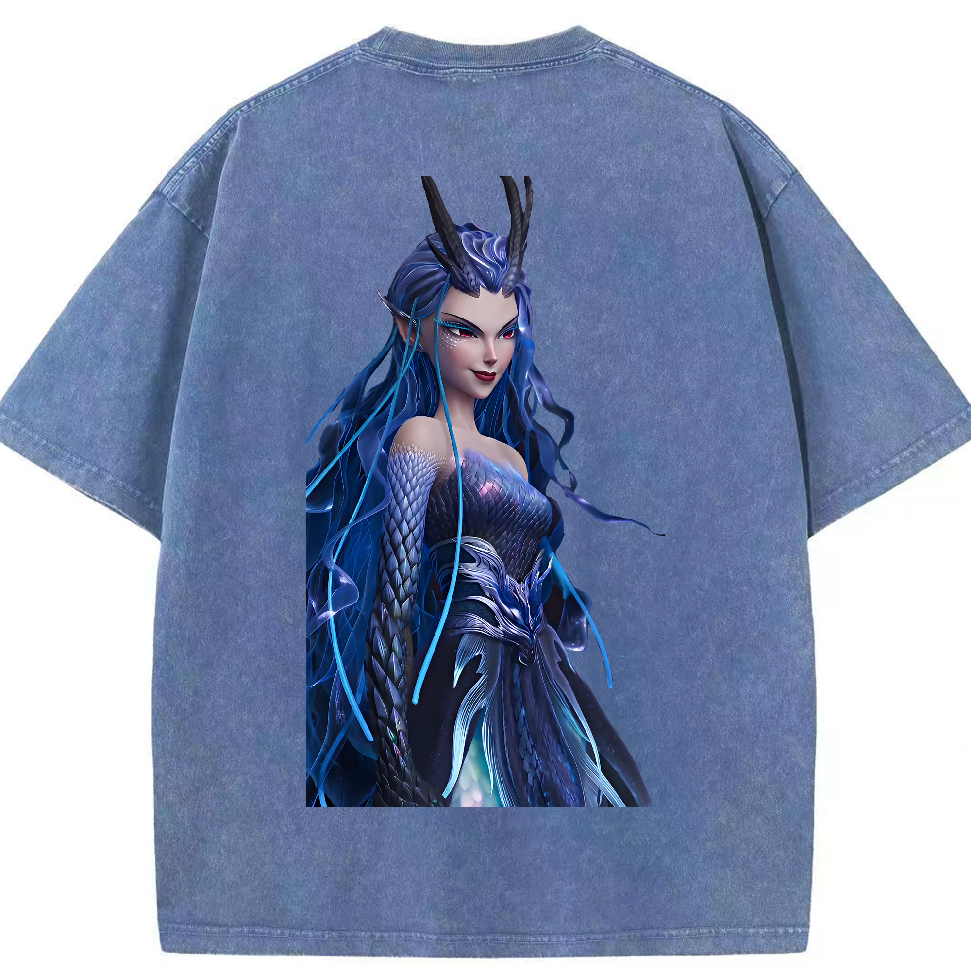 （画像用） Ne Zha 2 ナタ 魔童の大暴れ 綿100% ヴィンテージ風 半袖Tシャツ（背面プリント）