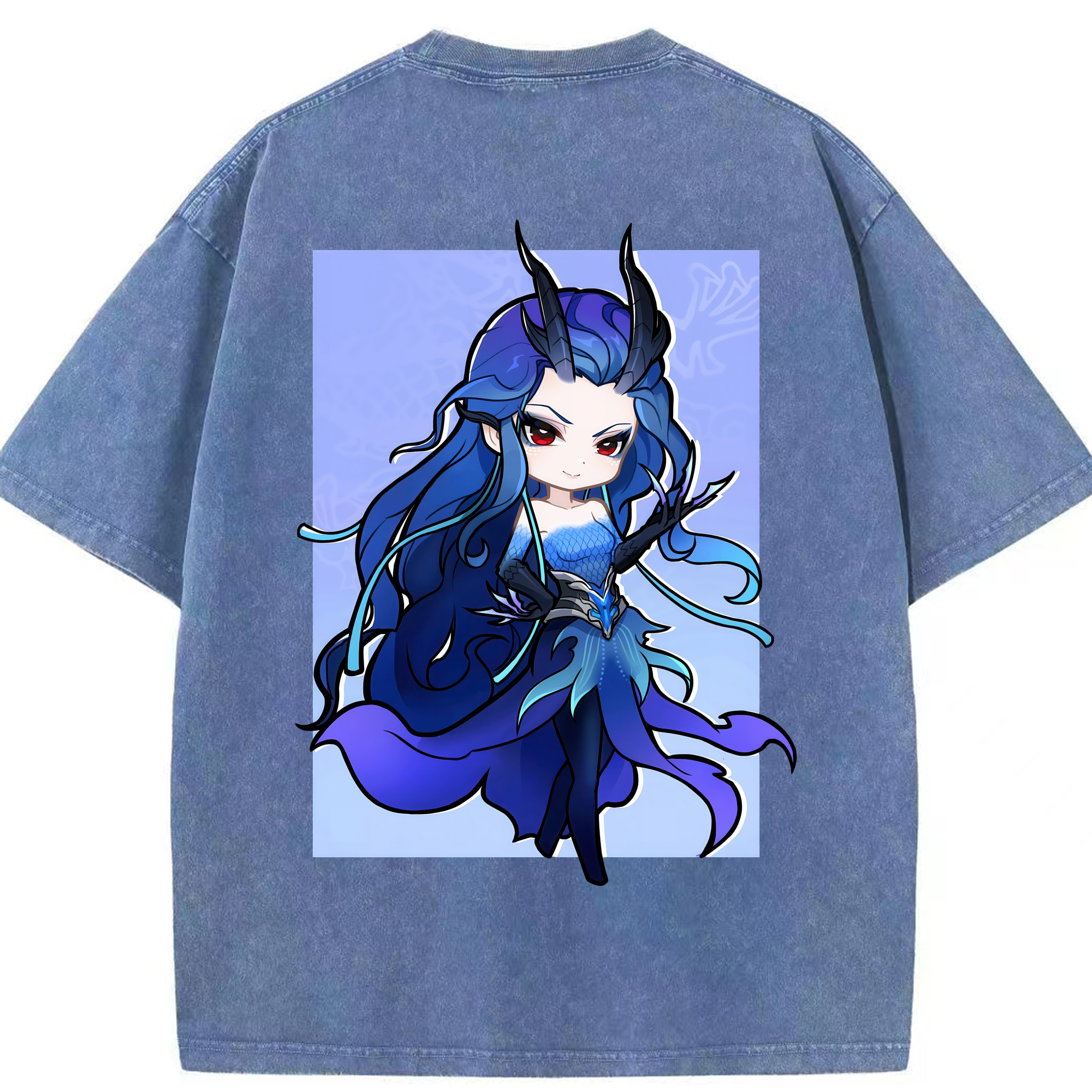 （画像用） Ne Zha 2 ナタ 魔童の大暴れ 綿100% ヴィンテージ風 半袖Tシャツ（背面プリント）