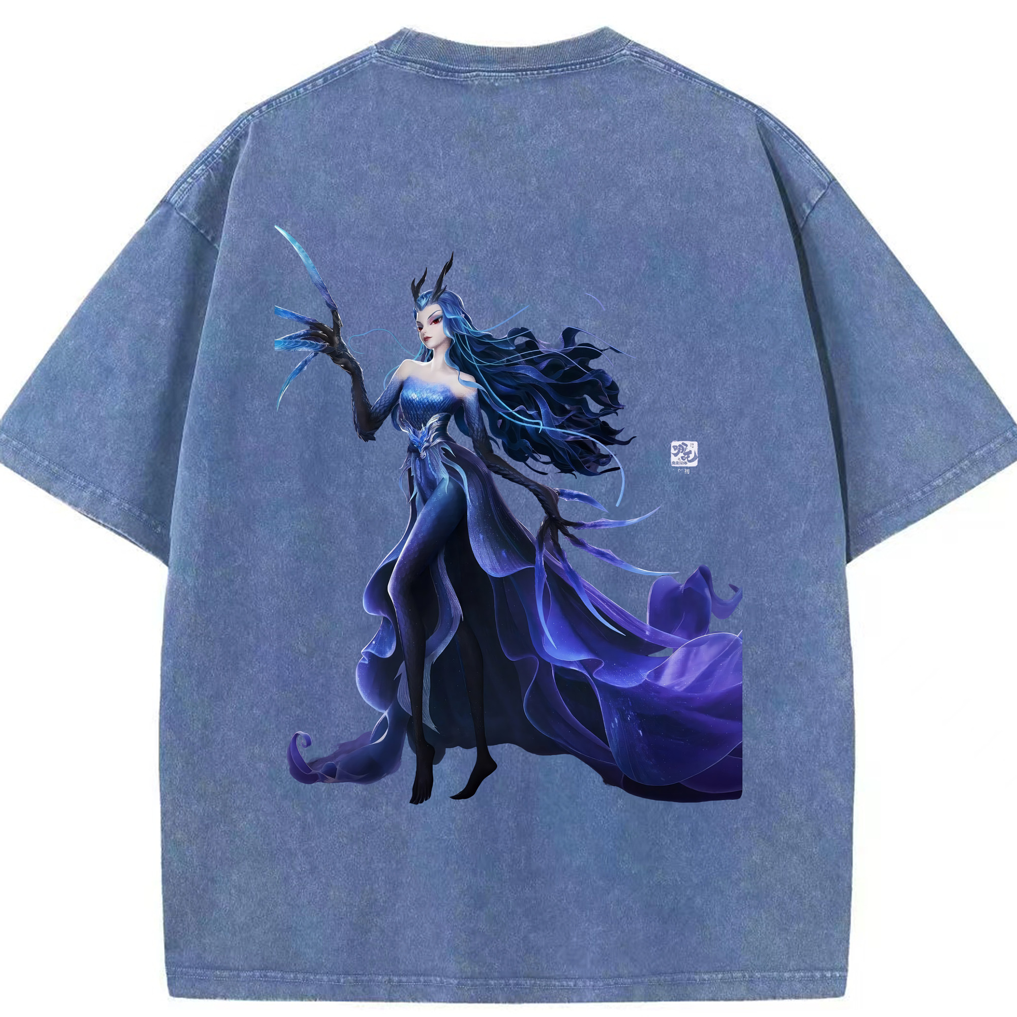 （画像用） Ne Zha 2 ナタ 魔童の大暴れ 綿100% ヴィンテージ風 半袖Tシャツ（背面プリント）