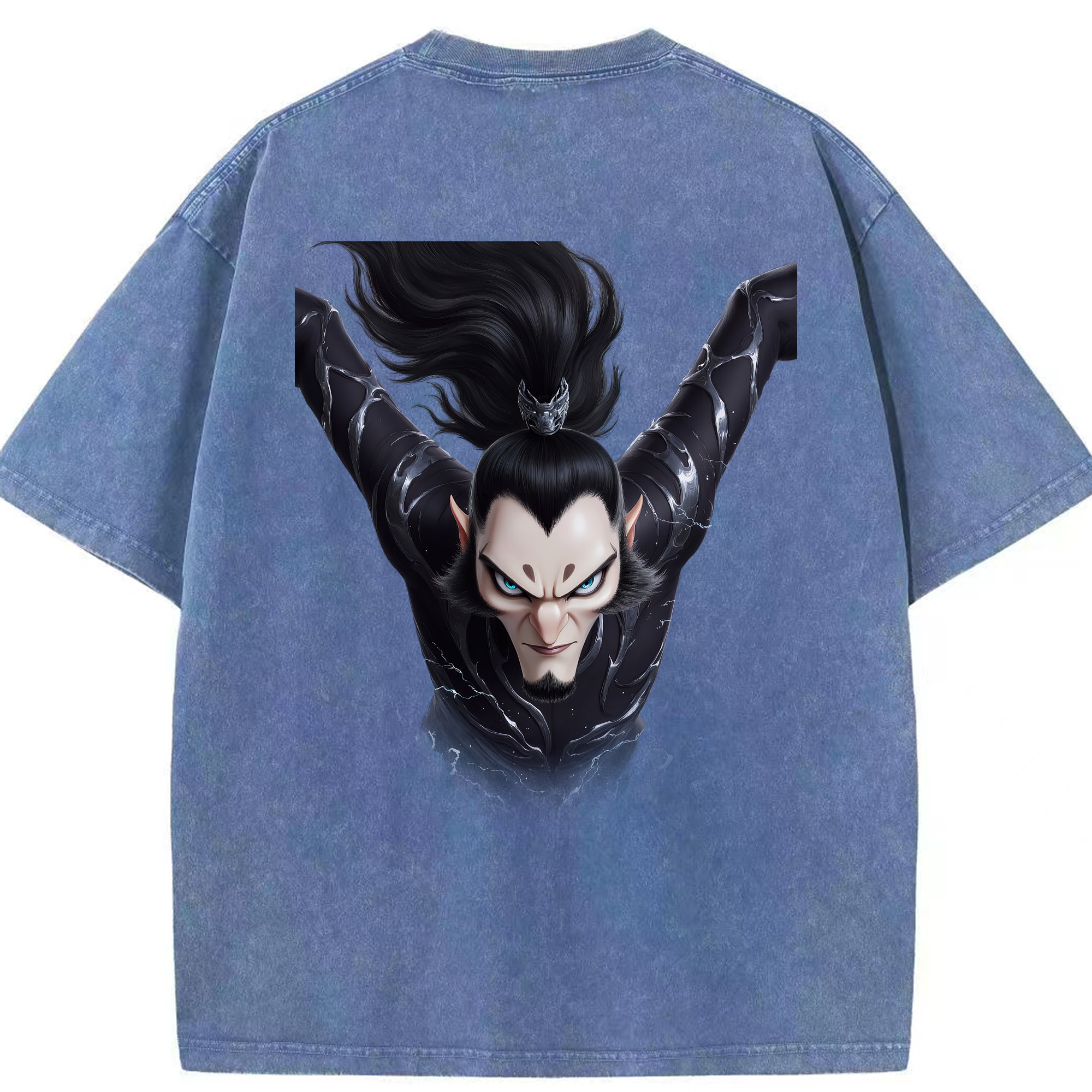 （画像用） Ne Zha 2 ナタ 魔童の大暴れ 綿100% ヴィンテージ風 半袖Tシャツ（背面プリント）