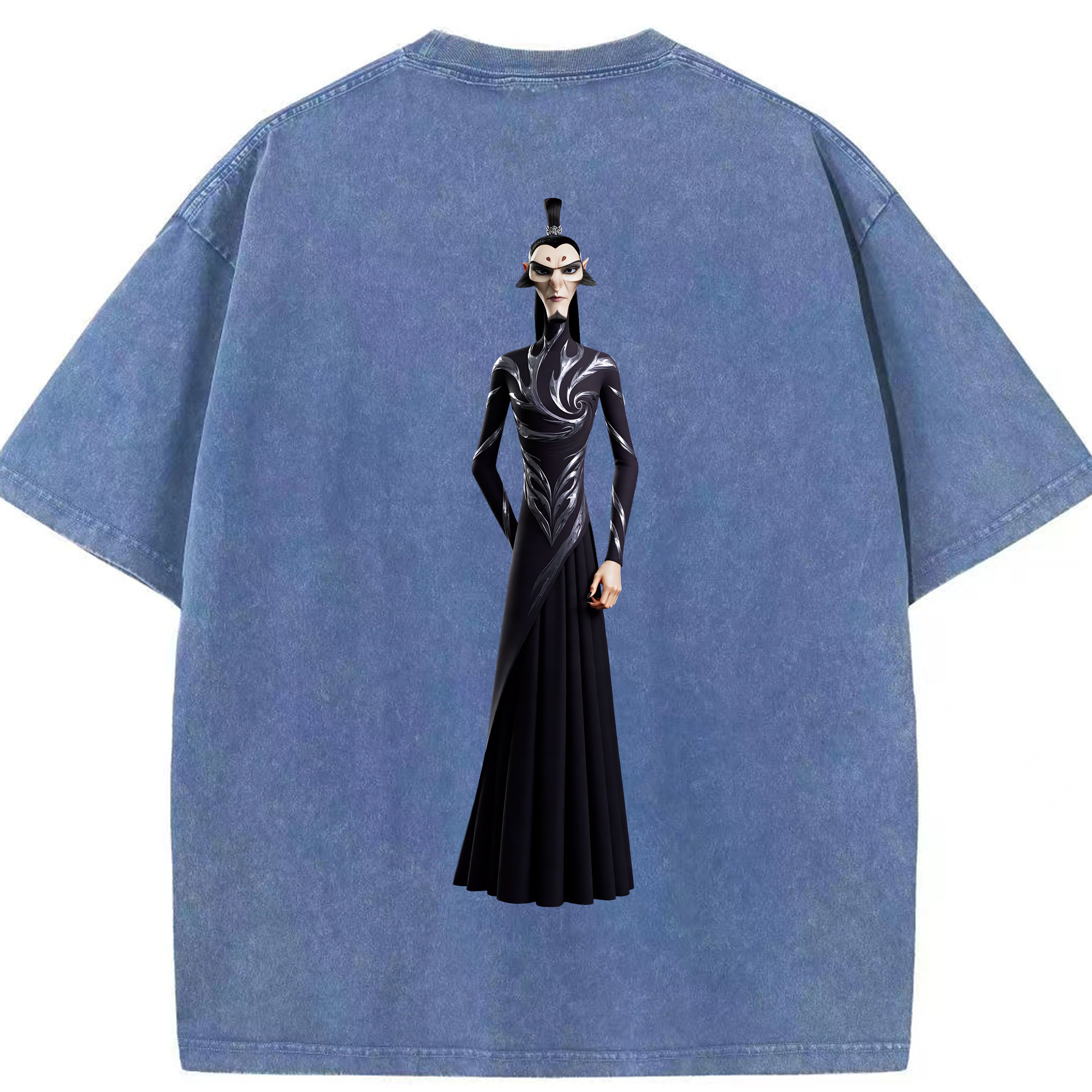 （画像用） Ne Zha 2 ナタ 魔童の大暴れ 綿100% ヴィンテージ風 半袖Tシャツ（背面プリント）