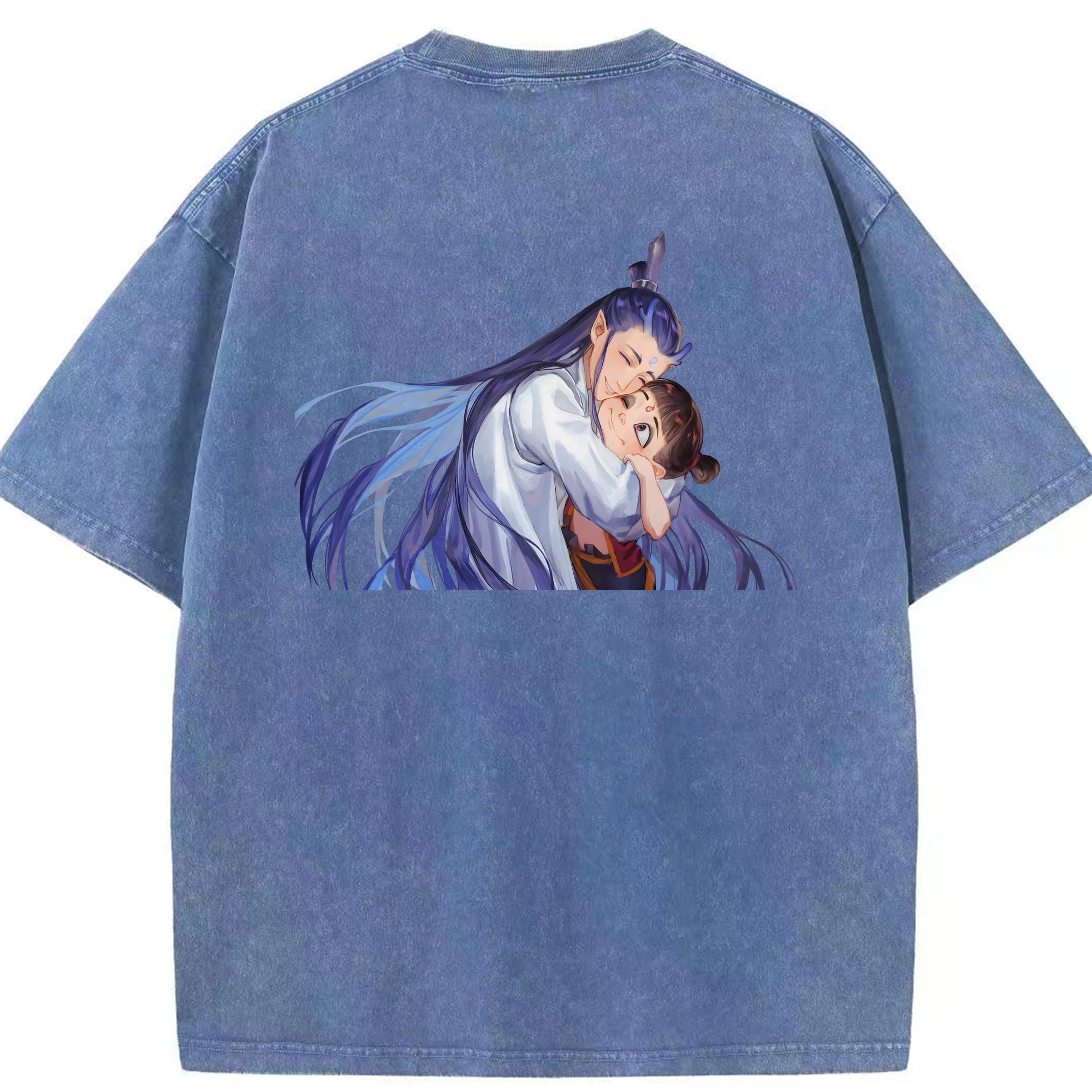（画像用） Ne Zha 2 ナタ 魔童の大暴れ 綿100% ヴィンテージ風 半袖Tシャツ（背面プリント）