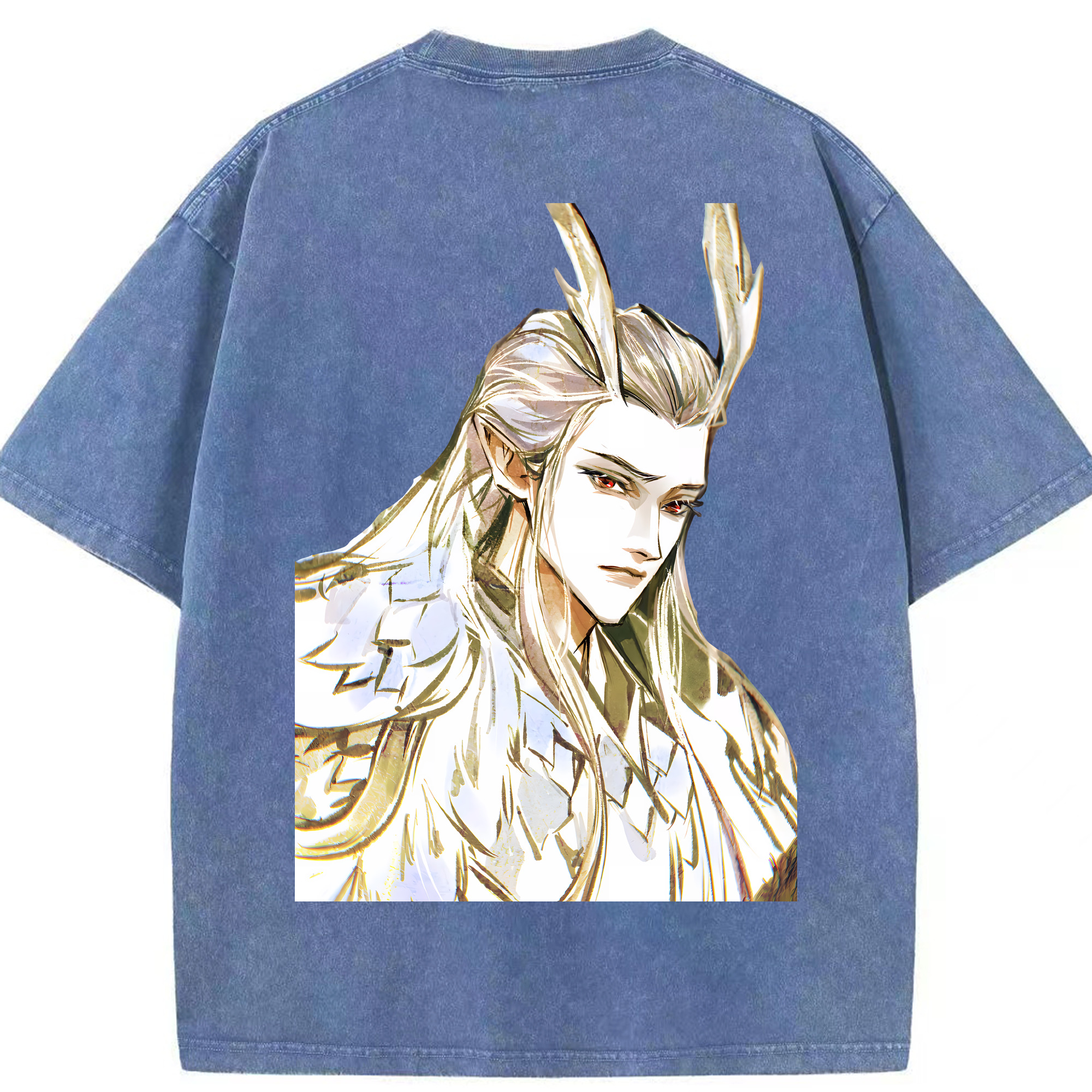 （画像用） Ne Zha 2 ナタ 魔童の大暴れ 綿100% ヴィンテージ風 半袖Tシャツ（背面プリント）