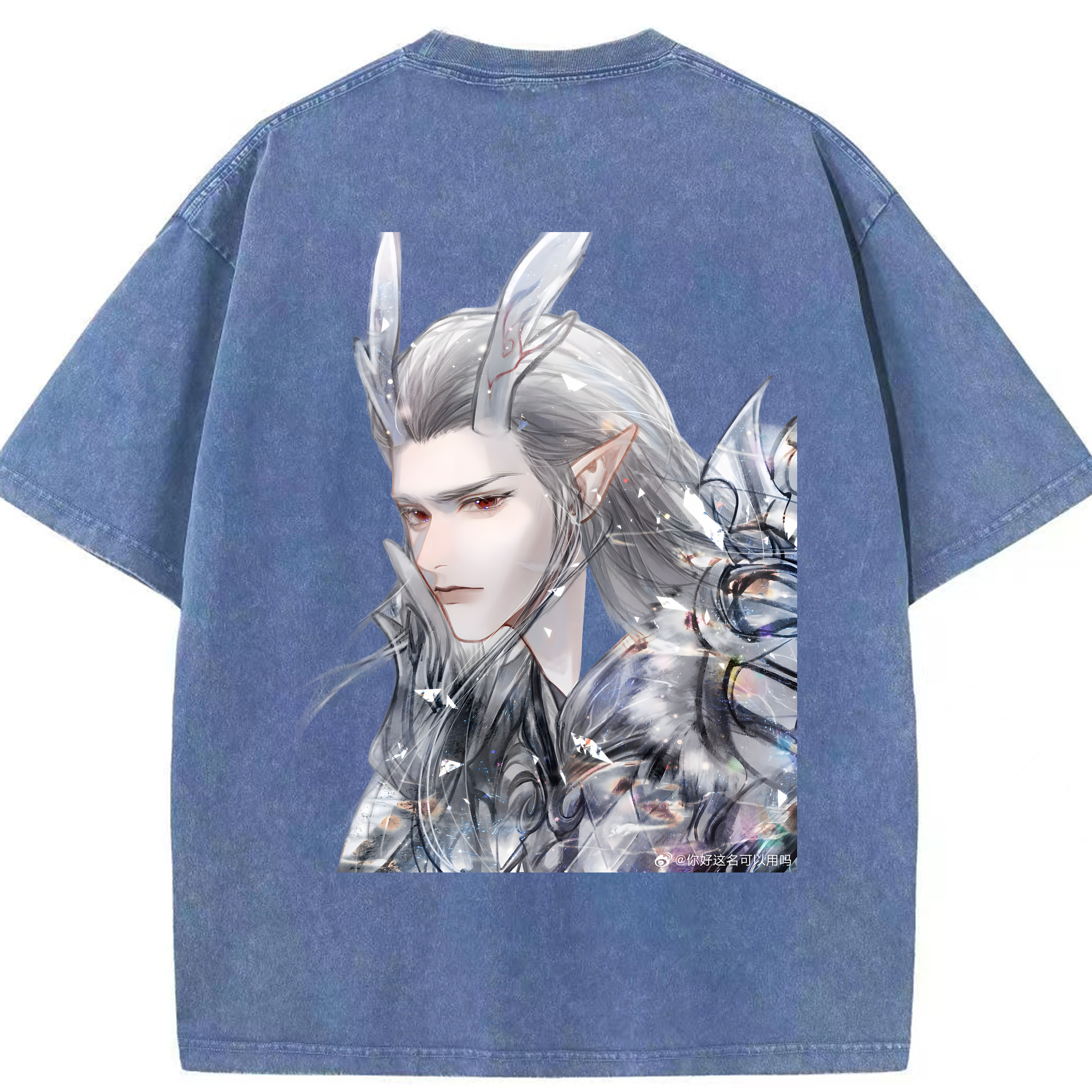 （画像用） Ne Zha 2 ナタ 魔童の大暴れ 綿100% ヴィンテージ風 半袖Tシャツ（背面プリント）