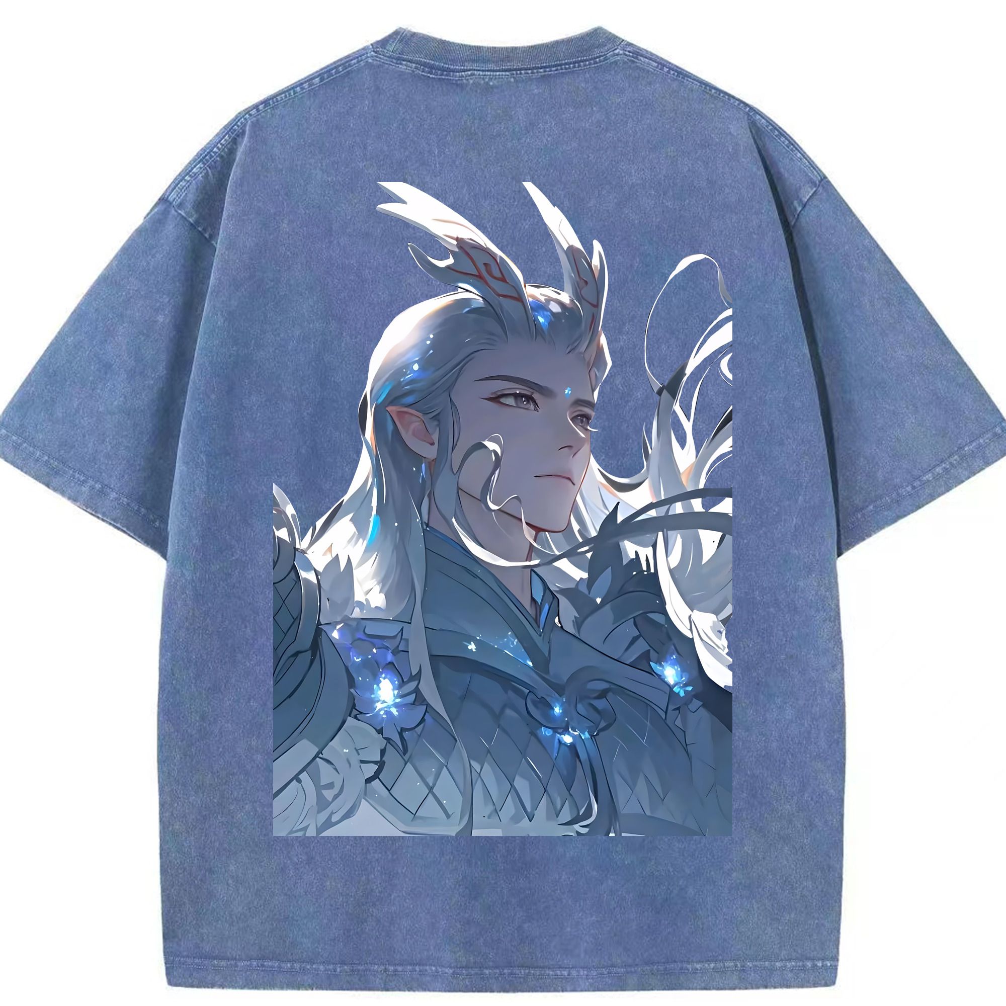 （画像用） Ne Zha 2 ナタ 魔童の大暴れ 綿100% ヴィンテージ風 半袖Tシャツ（背面プリント）
