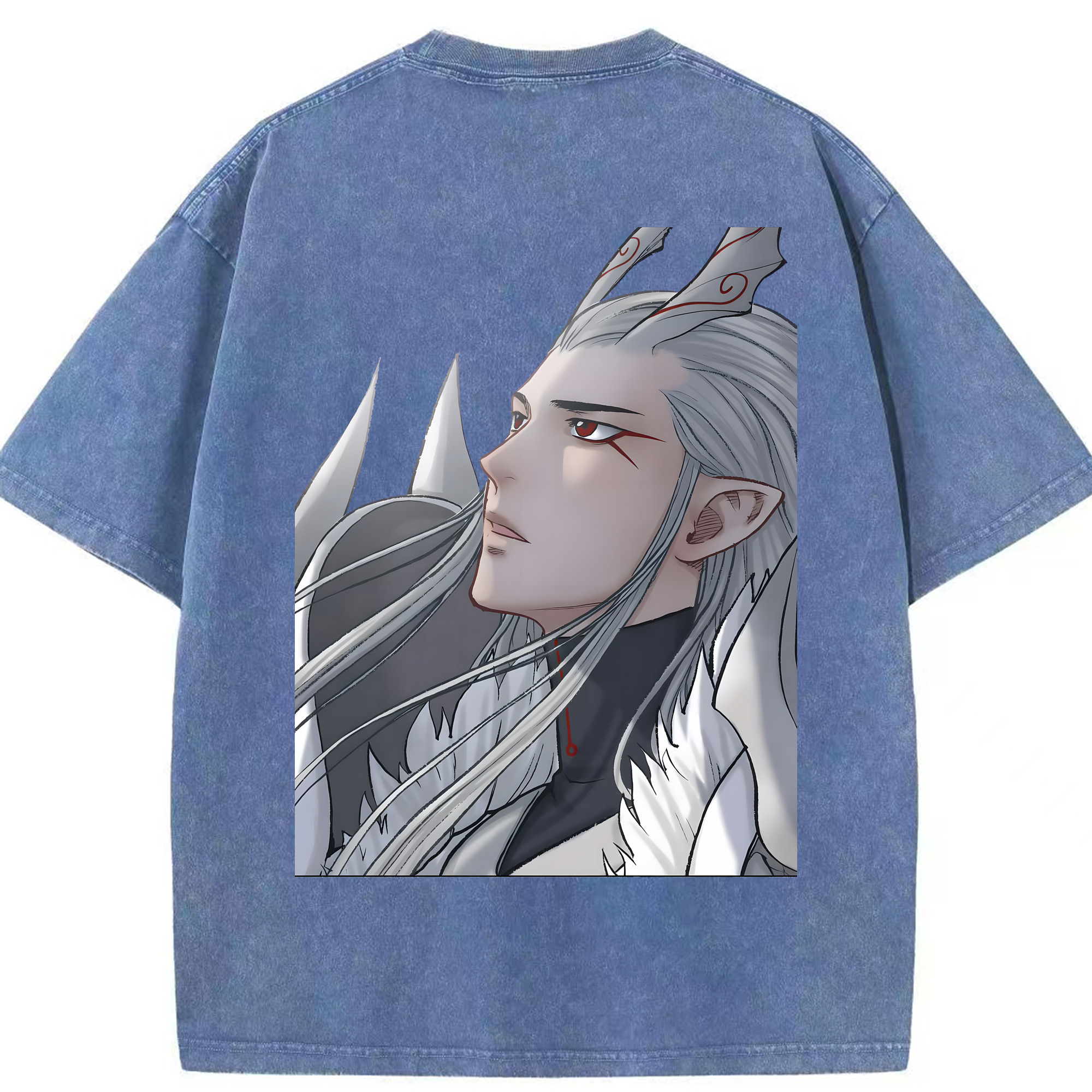 （画像用） Ne Zha 2 ナタ 魔童の大暴れ 綿100% ヴィンテージ風 半袖Tシャツ（背面プリント）