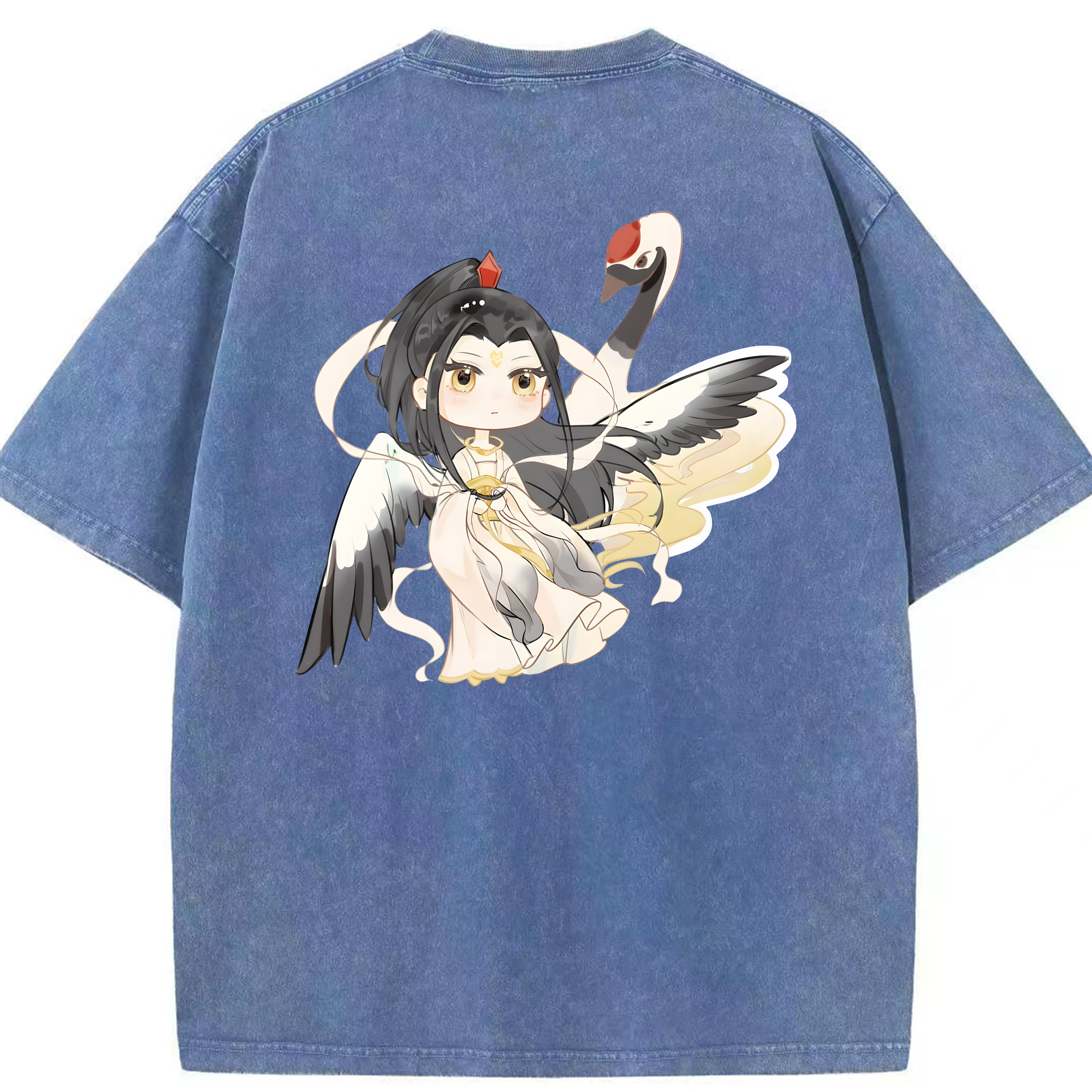 （画像用） Ne Zha 2 ナタ 魔童の大暴れ 綿100% ヴィンテージ風 半袖Tシャツ（背面プリント）
