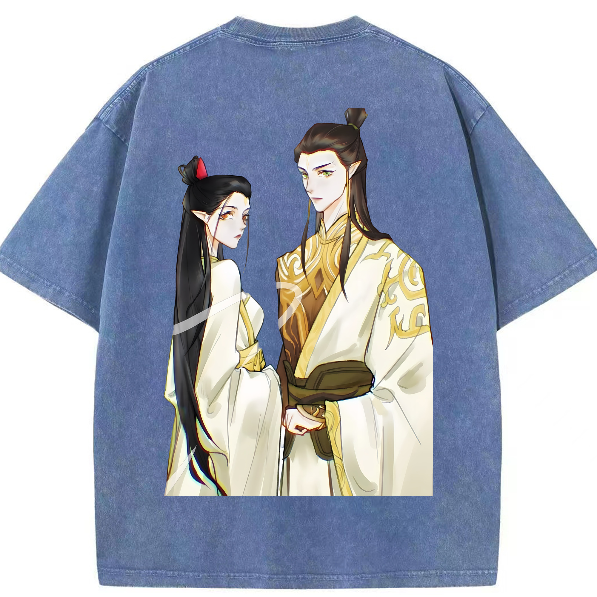 （画像用） Ne Zha 2 ナタ 魔童の大暴れ 綿100% ヴィンテージ風 半袖Tシャツ（背面プリント）