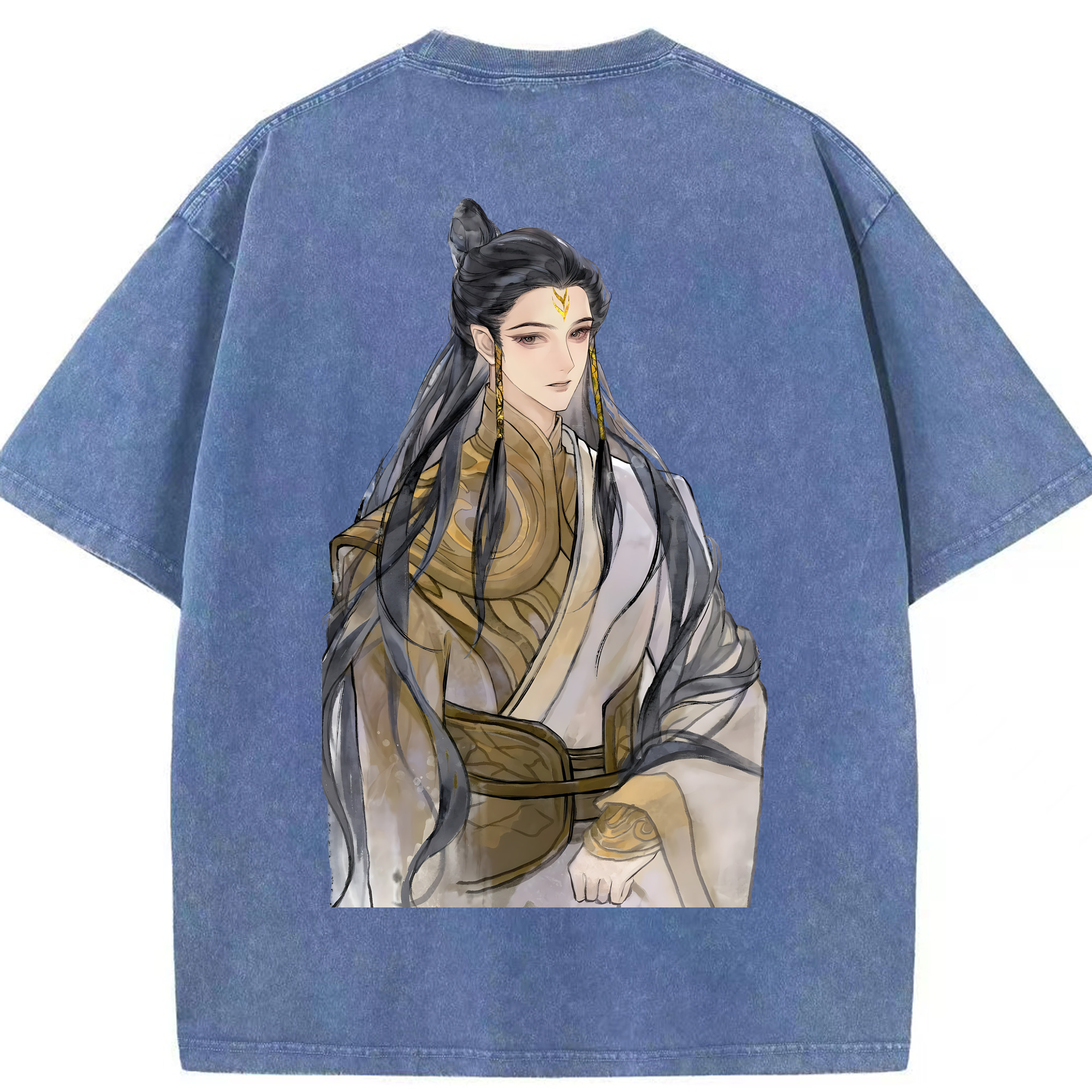 （画像用） Ne Zha 2 ナタ 魔童の大暴れ 綿100% ヴィンテージ風 半袖Tシャツ（背面プリント）