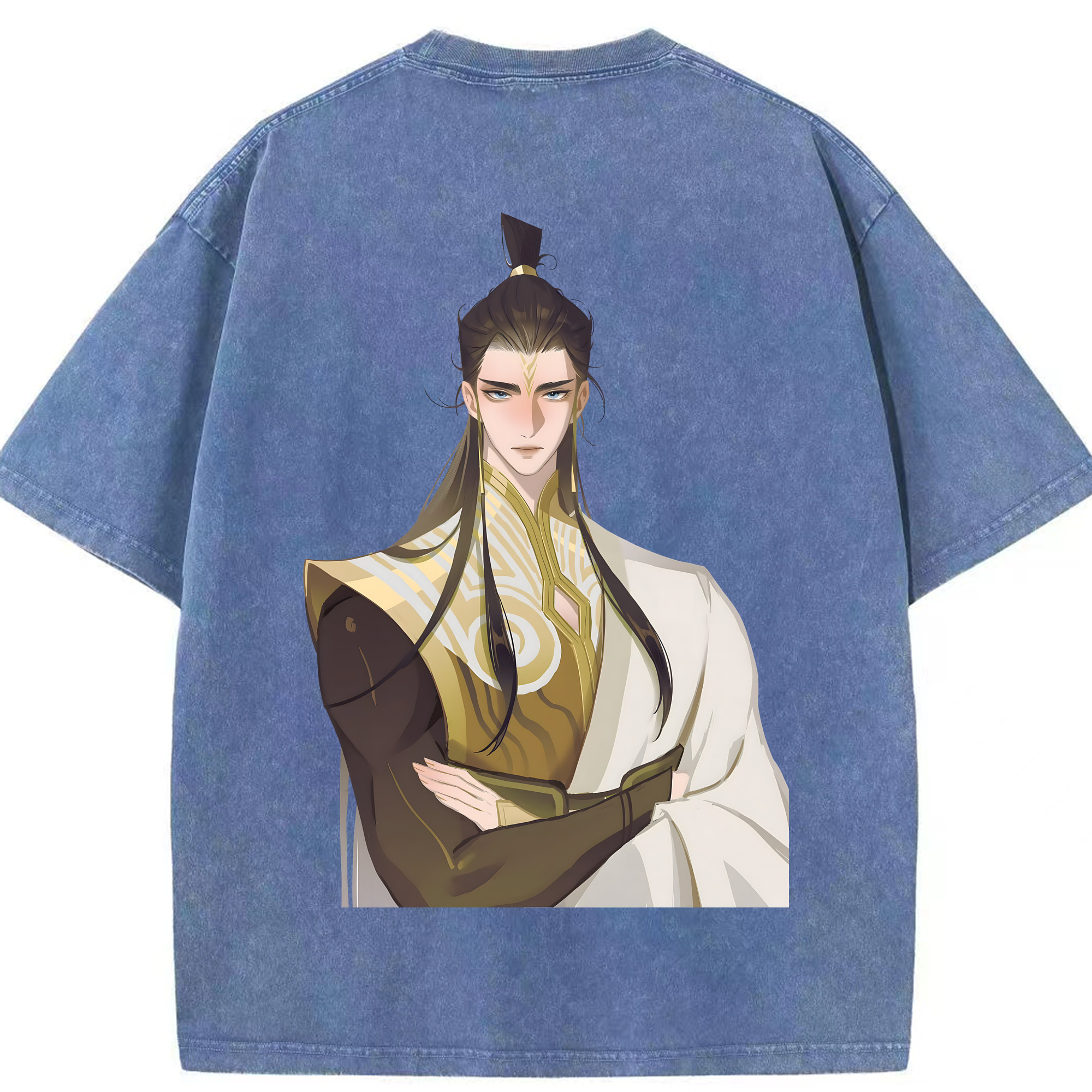 （画像用） Ne Zha 2 ナタ 魔童の大暴れ 綿100% ヴィンテージ風 半袖Tシャツ（背面プリント）