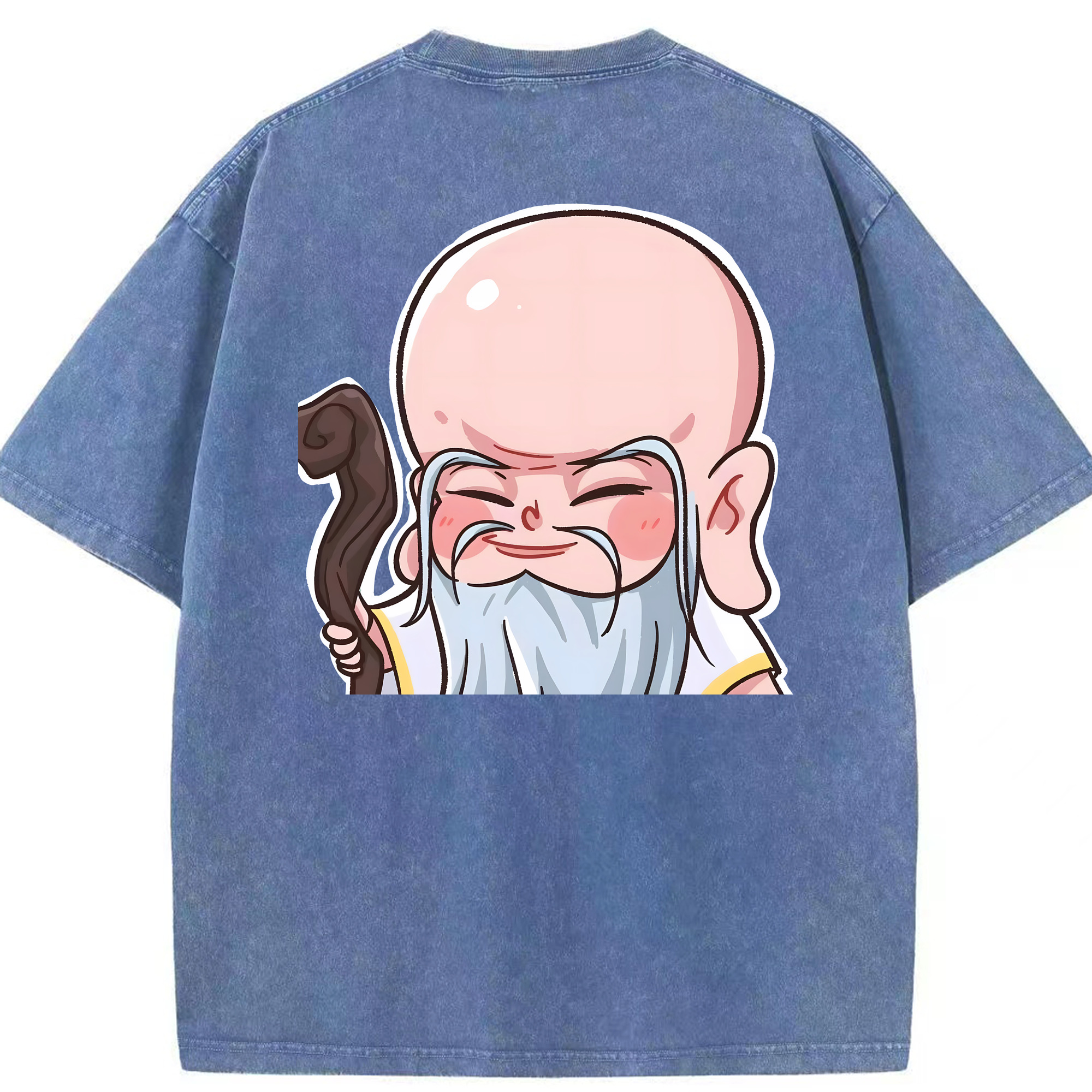 （画像用） Ne Zha 2 ナタ 魔童の大暴れ 綿100% ヴィンテージ風 半袖Tシャツ（背面プリント）