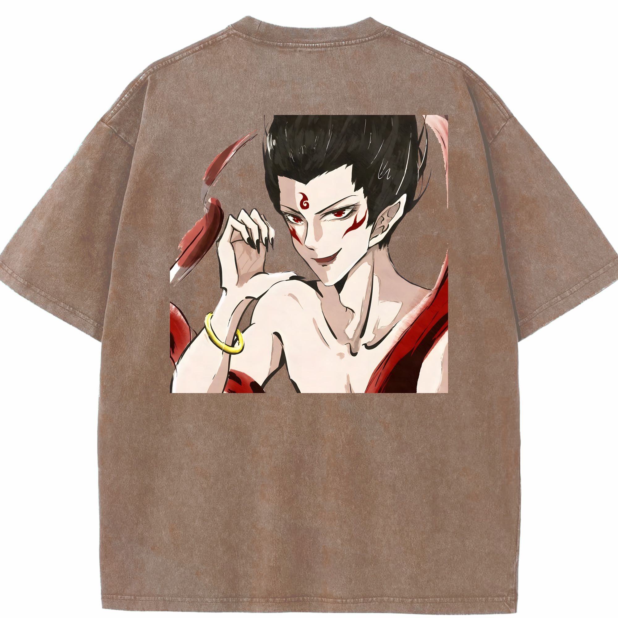 （画像用） Ne Zha 2 ナタ 魔童の大暴れ 綿100% ヴィンテージ風 半袖Tシャツ（背面プリント）