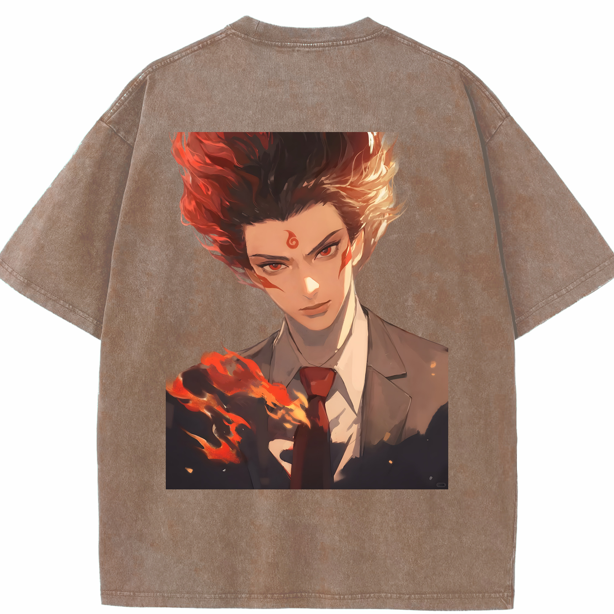 （画像用） Ne Zha 2 ナタ 魔童の大暴れ 綿100% ヴィンテージ風 半袖Tシャツ（背面プリント）