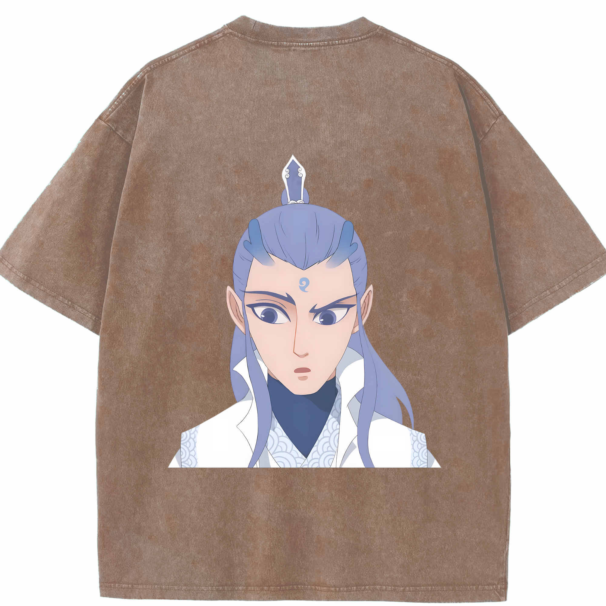 （画像用） Ne Zha 2 ナタ 魔童の大暴れ 綿100% ヴィンテージ風 半袖Tシャツ（背面プリント）