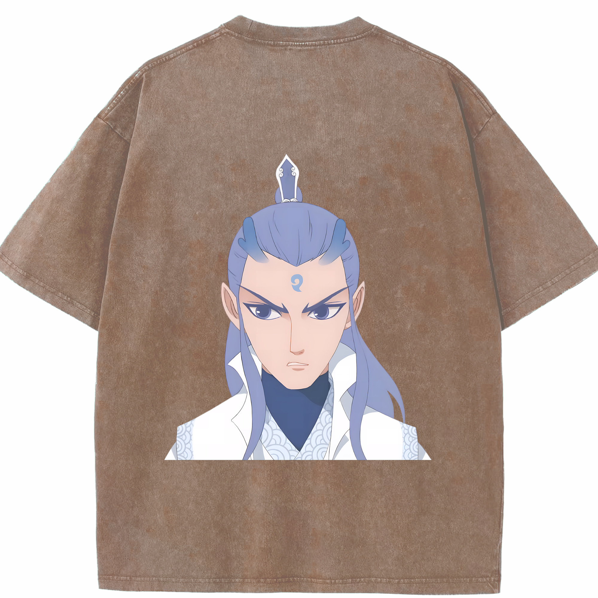 （画像用） Ne Zha 2 ナタ 魔童の大暴れ 綿100% ヴィンテージ風 半袖Tシャツ（背面プリント）