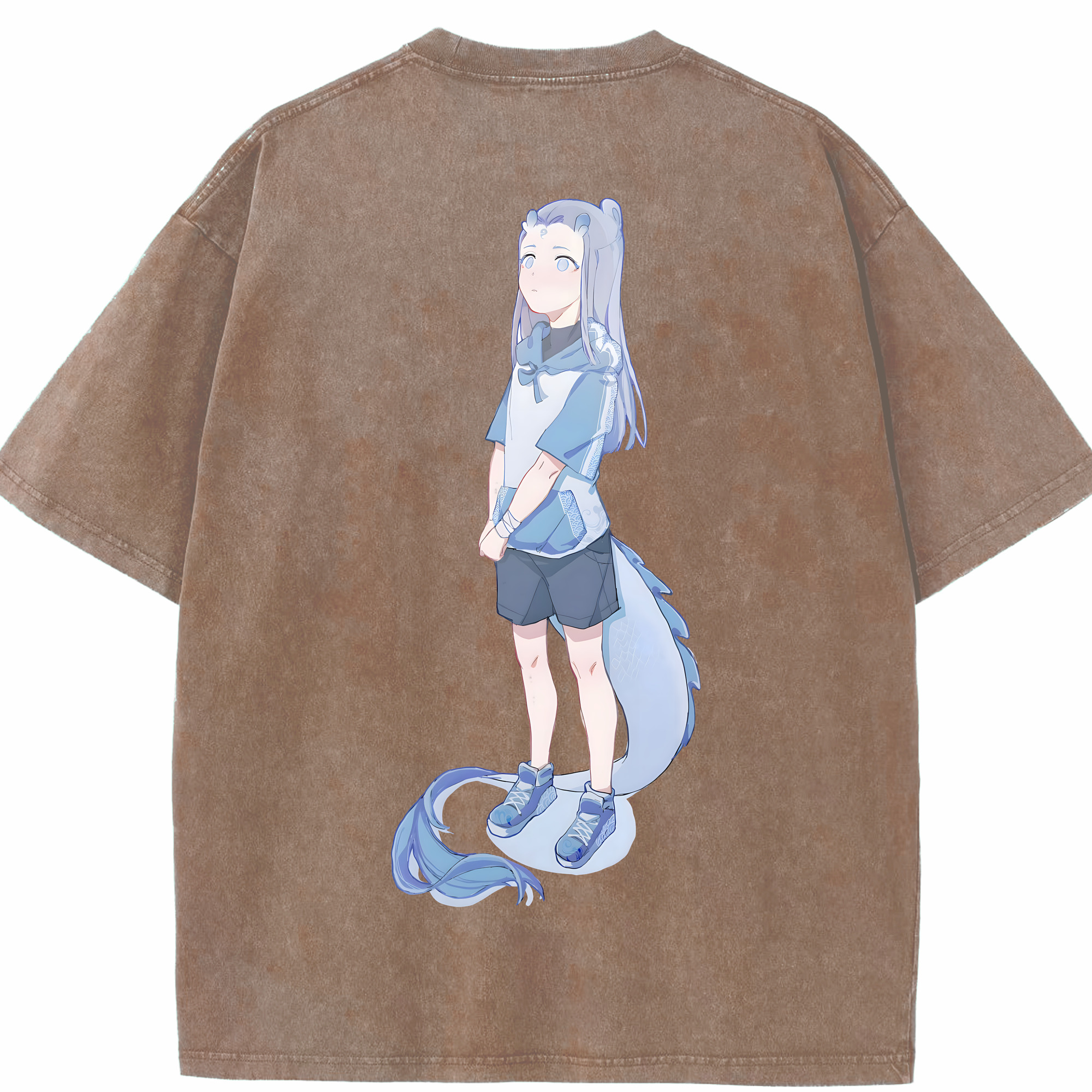 （画像用） Ne Zha 2 ナタ 魔童の大暴れ 綿100% ヴィンテージ風 半袖Tシャツ（背面プリント）