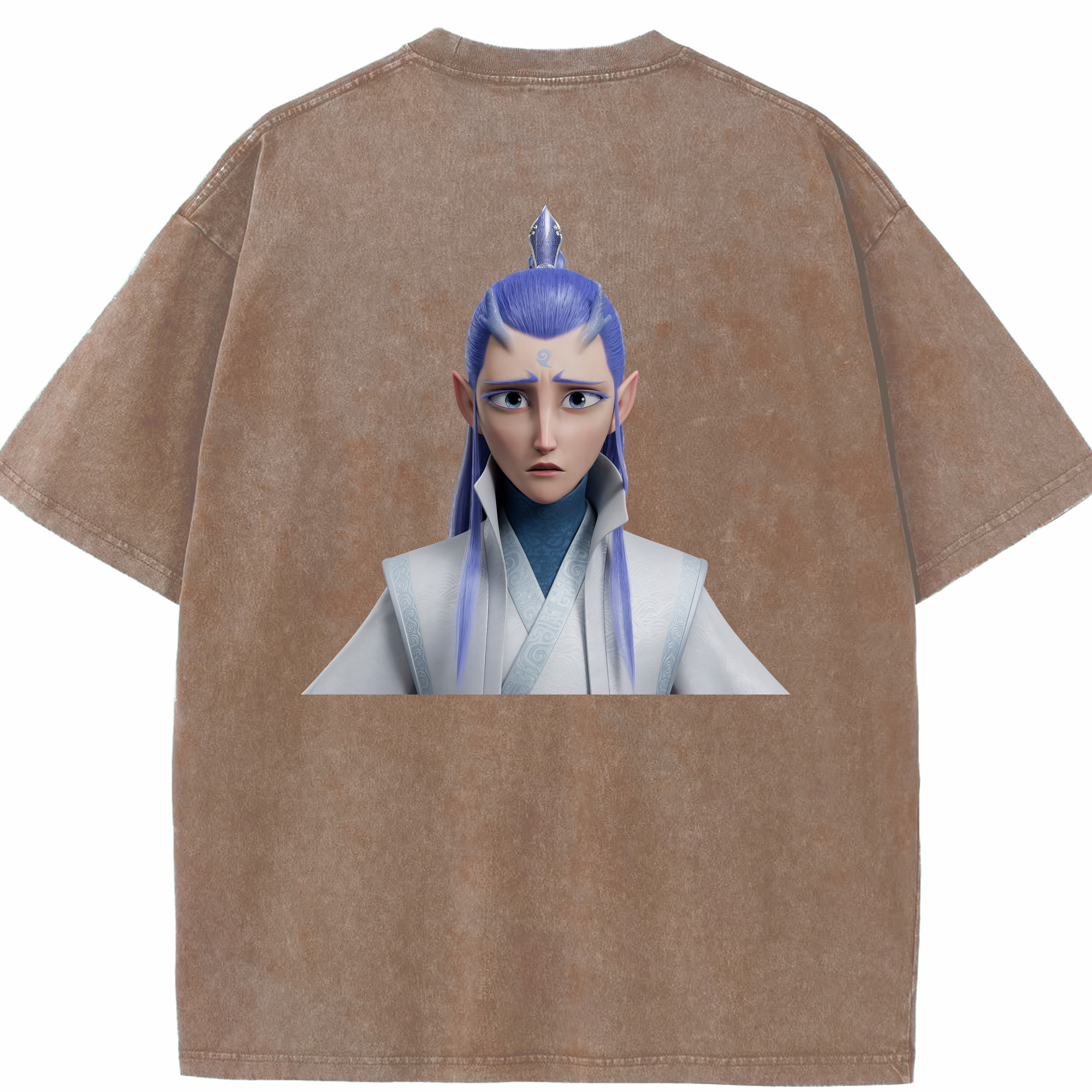 （画像用） Ne Zha 2 ナタ 魔童の大暴れ 綿100% ヴィンテージ風 半袖Tシャツ（背面プリント）