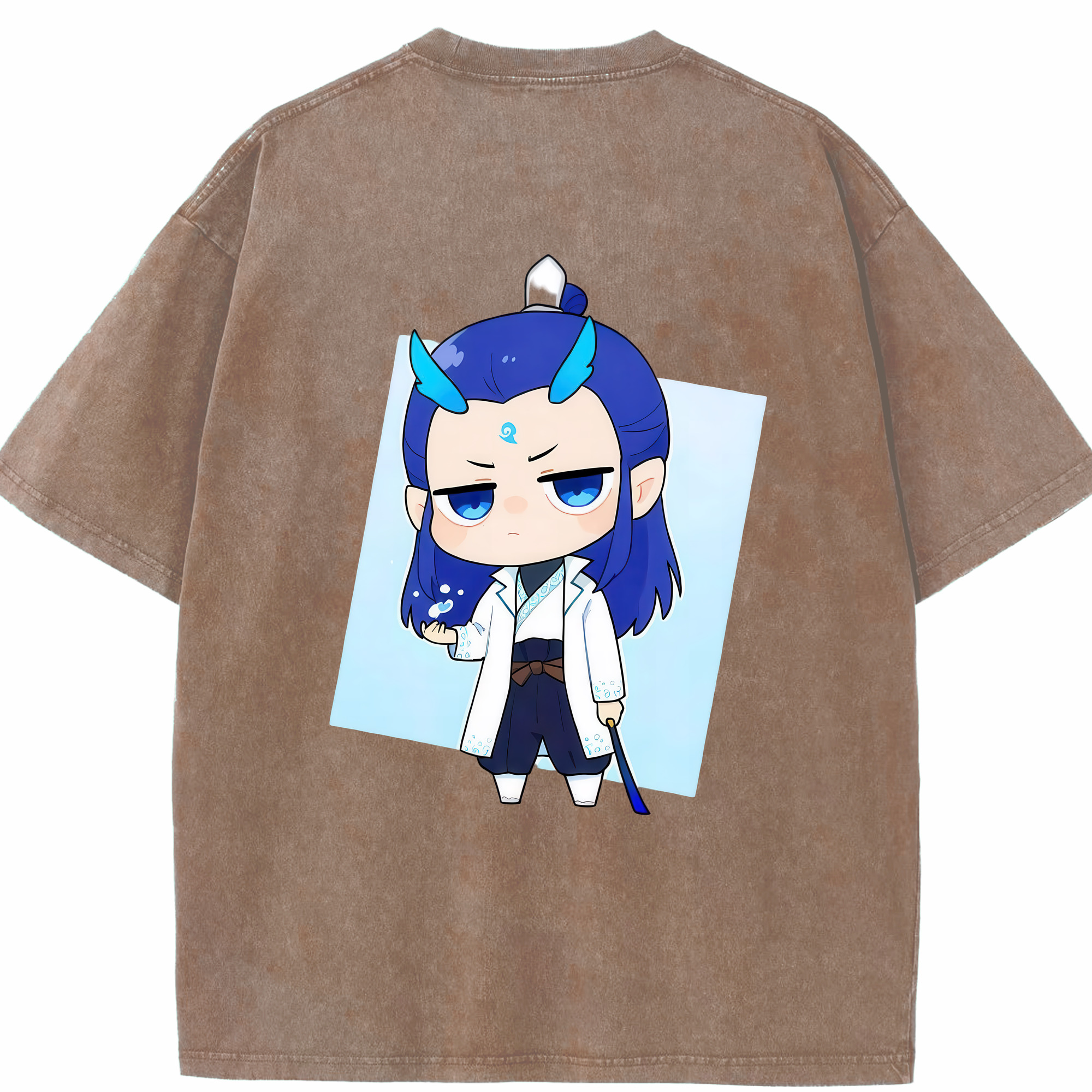 （画像用） Ne Zha 2 ナタ 魔童の大暴れ 綿100% ヴィンテージ風 半袖Tシャツ（背面プリント）