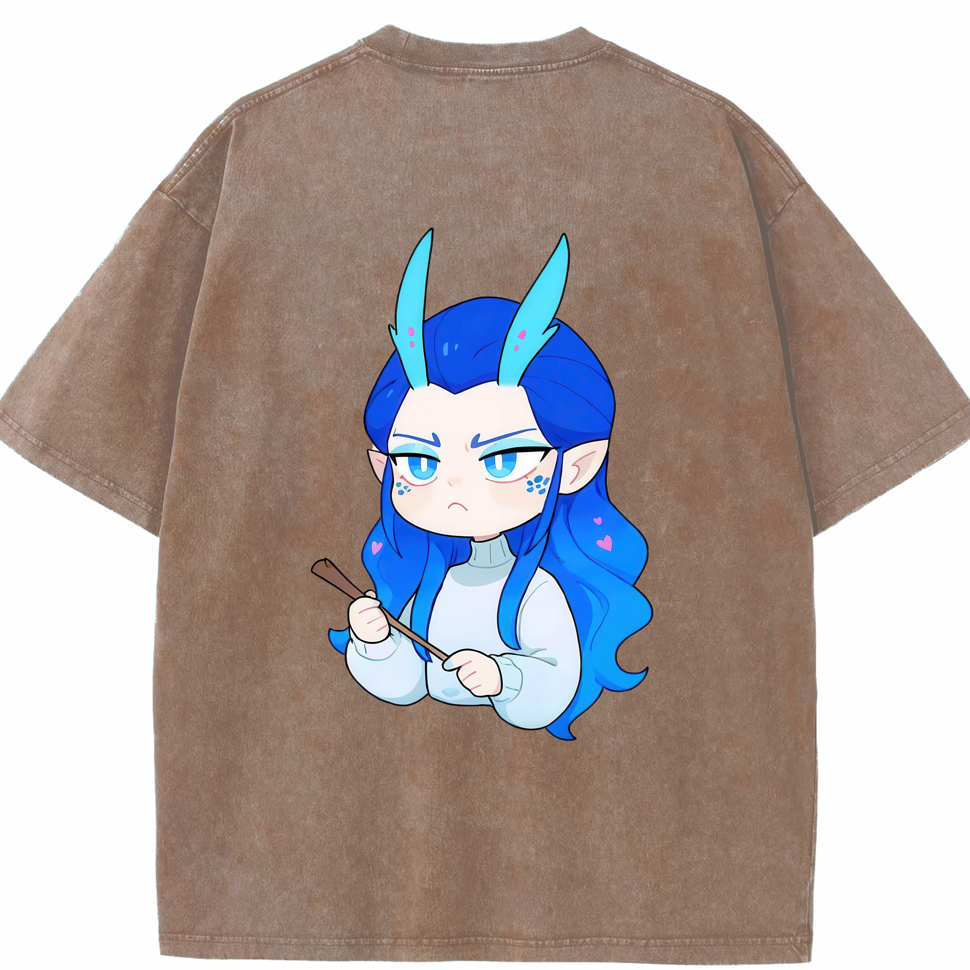 （画像用） Ne Zha 2 ナタ 魔童の大暴れ 綿100% ヴィンテージ風 半袖Tシャツ（背面プリント）