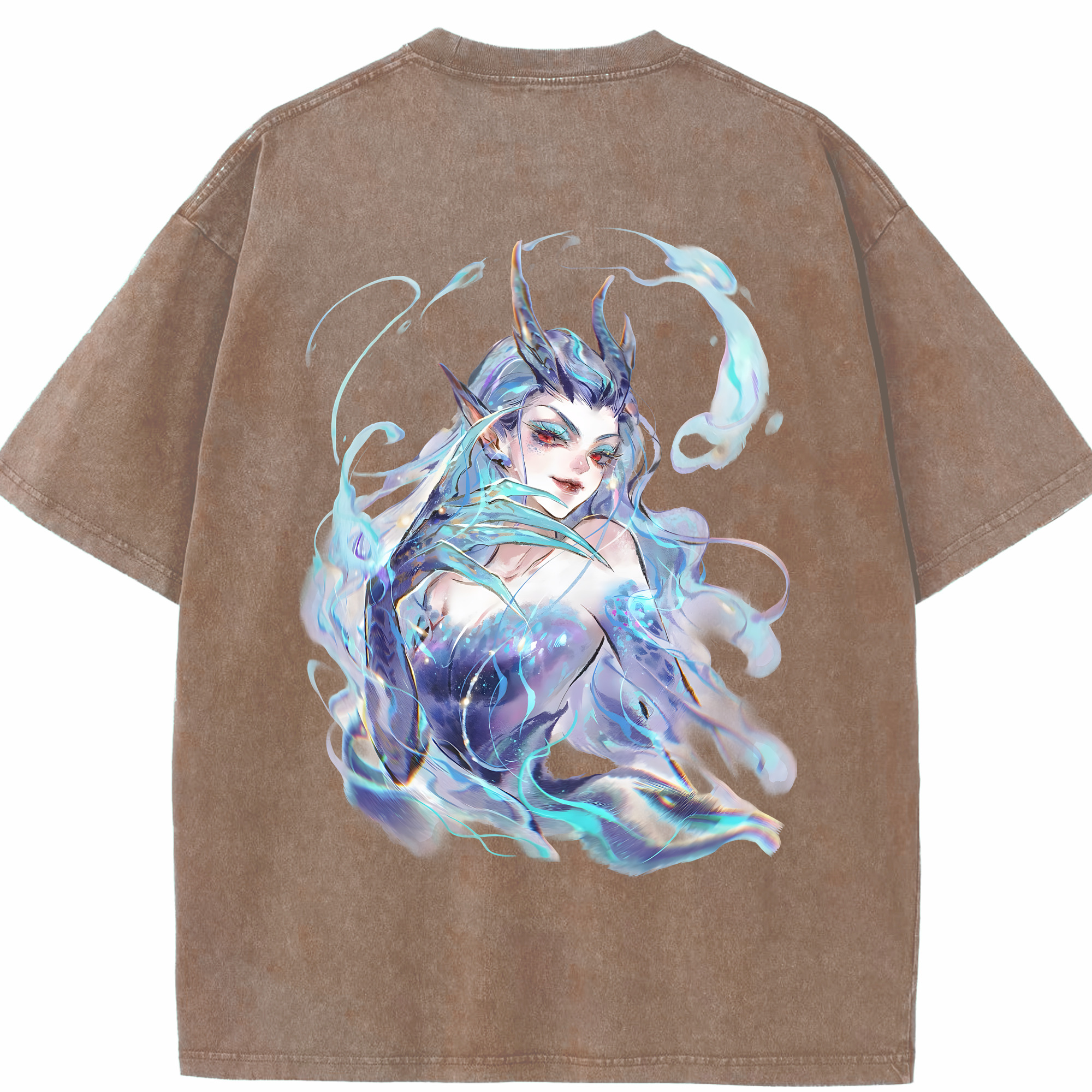（画像用） Ne Zha 2 ナタ 魔童の大暴れ 綿100% ヴィンテージ風 半袖Tシャツ（背面プリント）