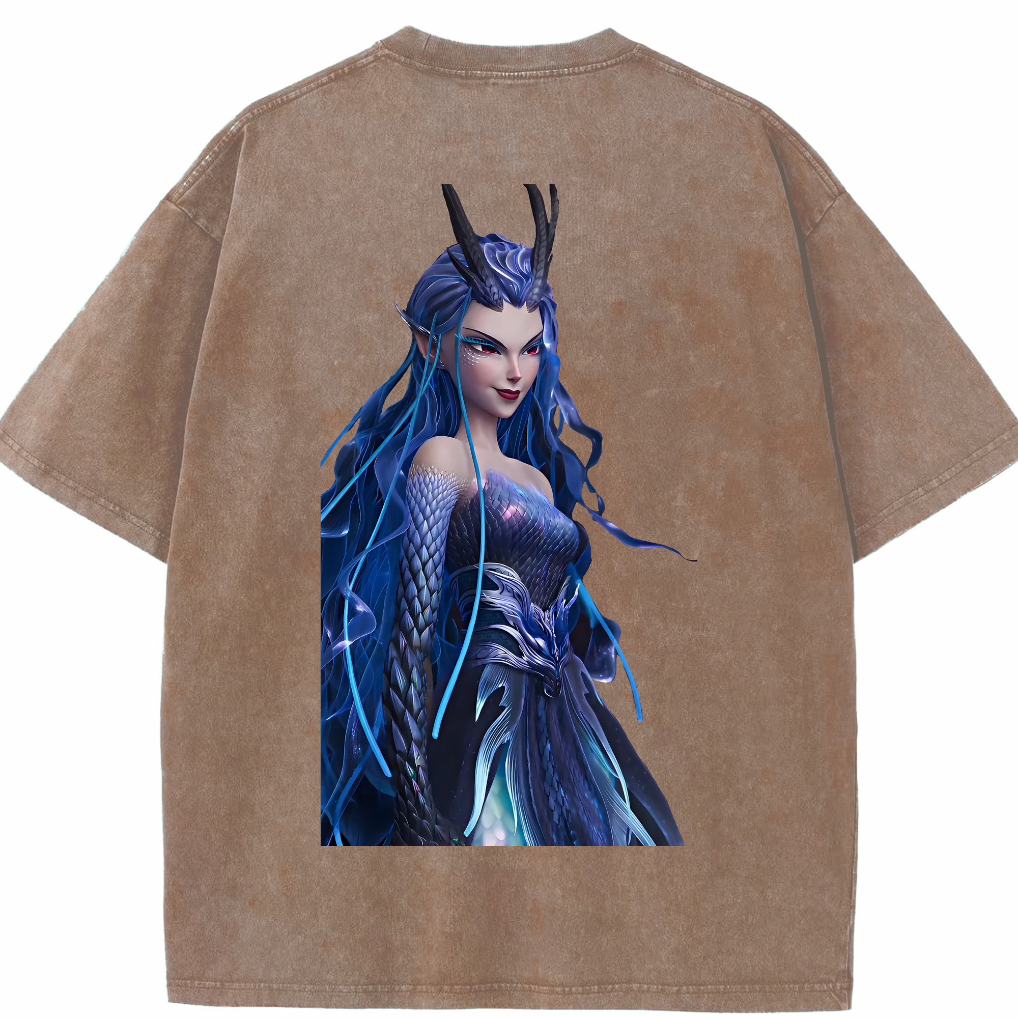 （画像用） Ne Zha 2 ナタ 魔童の大暴れ 綿100% ヴィンテージ風 半袖Tシャツ（背面プリント）