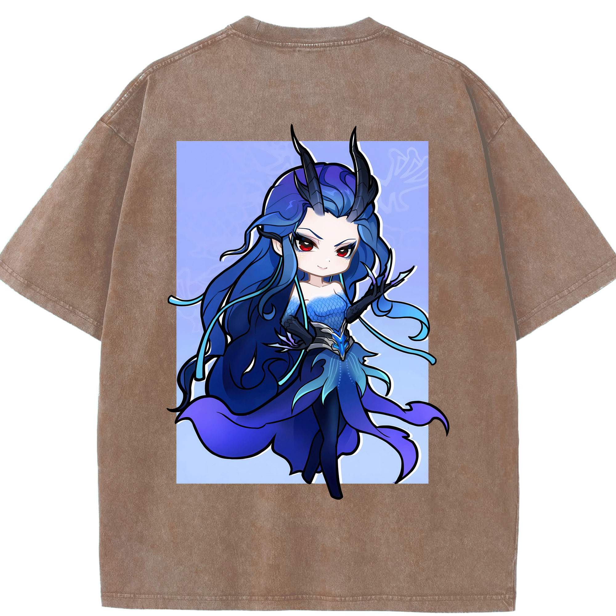 （画像用） Ne Zha 2 ナタ 魔童の大暴れ 綿100% ヴィンテージ風 半袖Tシャツ（背面プリント）