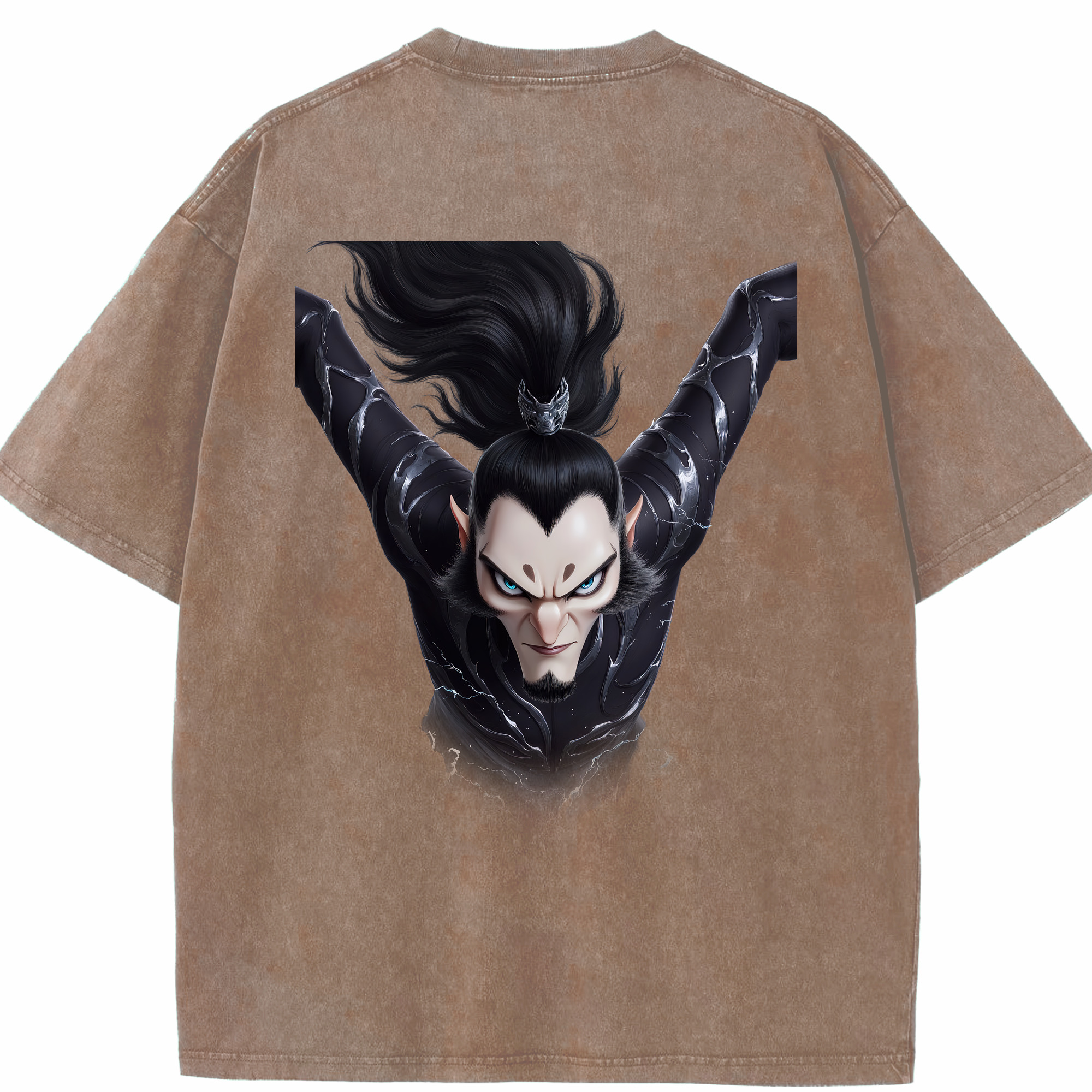 （画像用） Ne Zha 2 ナタ 魔童の大暴れ 綿100% ヴィンテージ風 半袖Tシャツ（背面プリント）