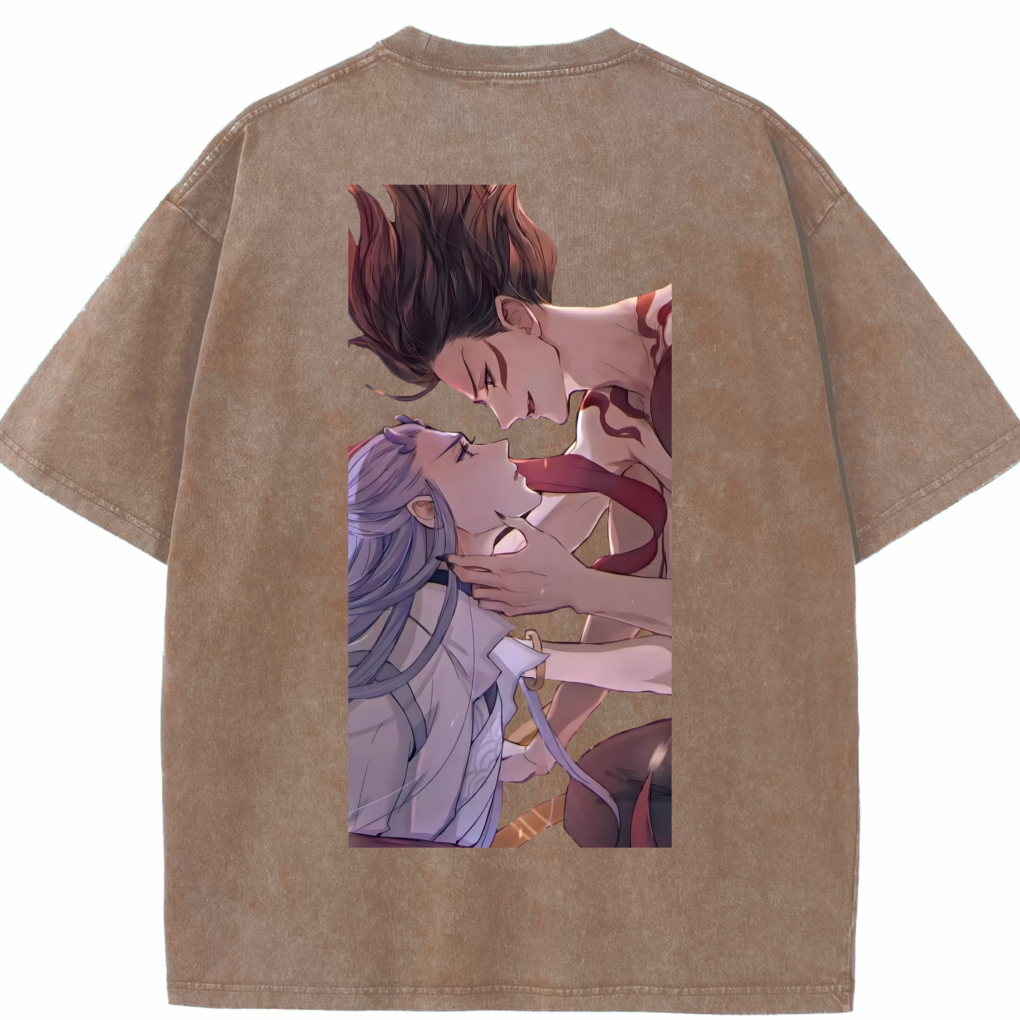 （画像用） Ne Zha 2 ナタ 魔童の大暴れ 綿100% ヴィンテージ風 半袖Tシャツ（背面プリント）