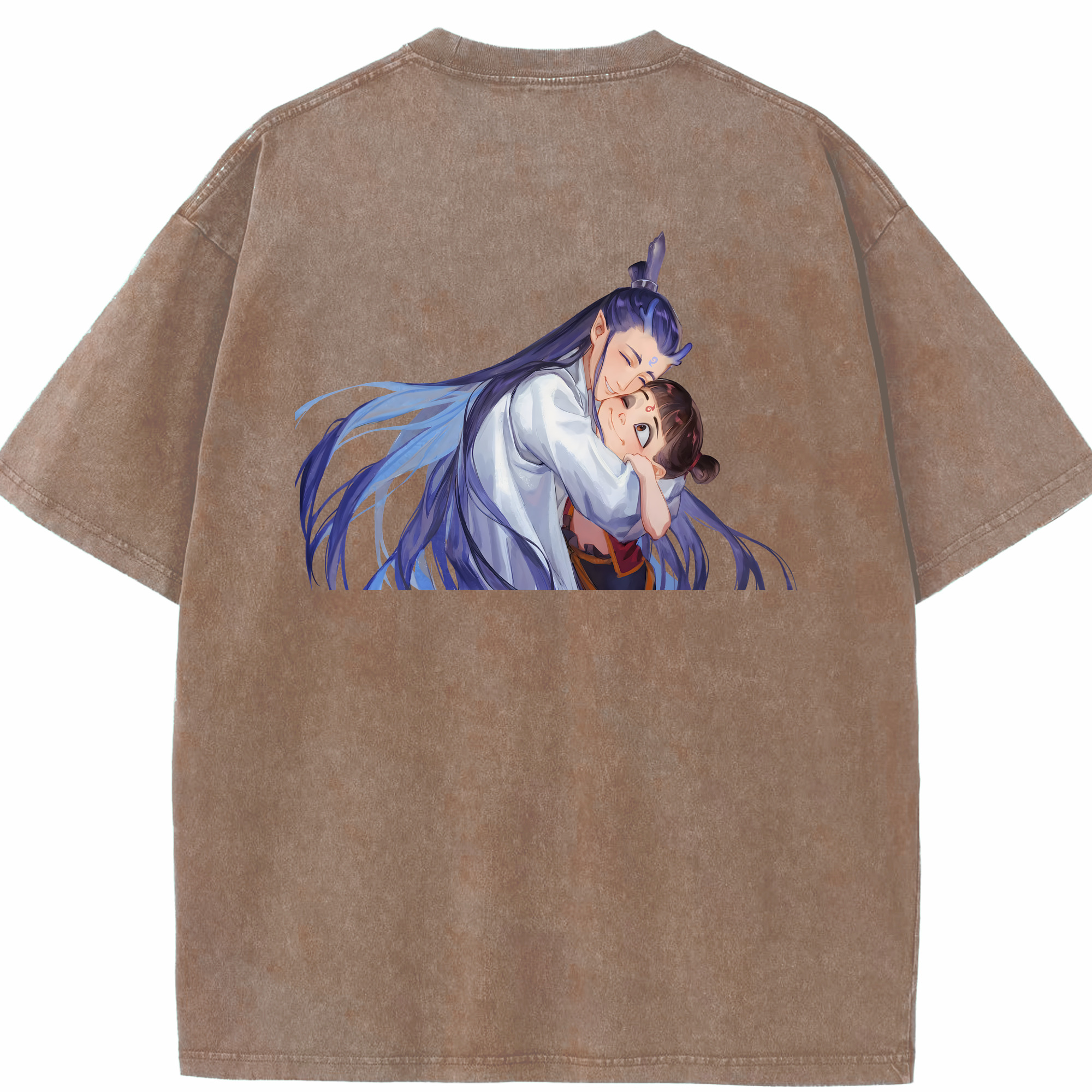 （画像用） Ne Zha 2 ナタ 魔童の大暴れ 綿100% ヴィンテージ風 半袖Tシャツ（背面プリント）