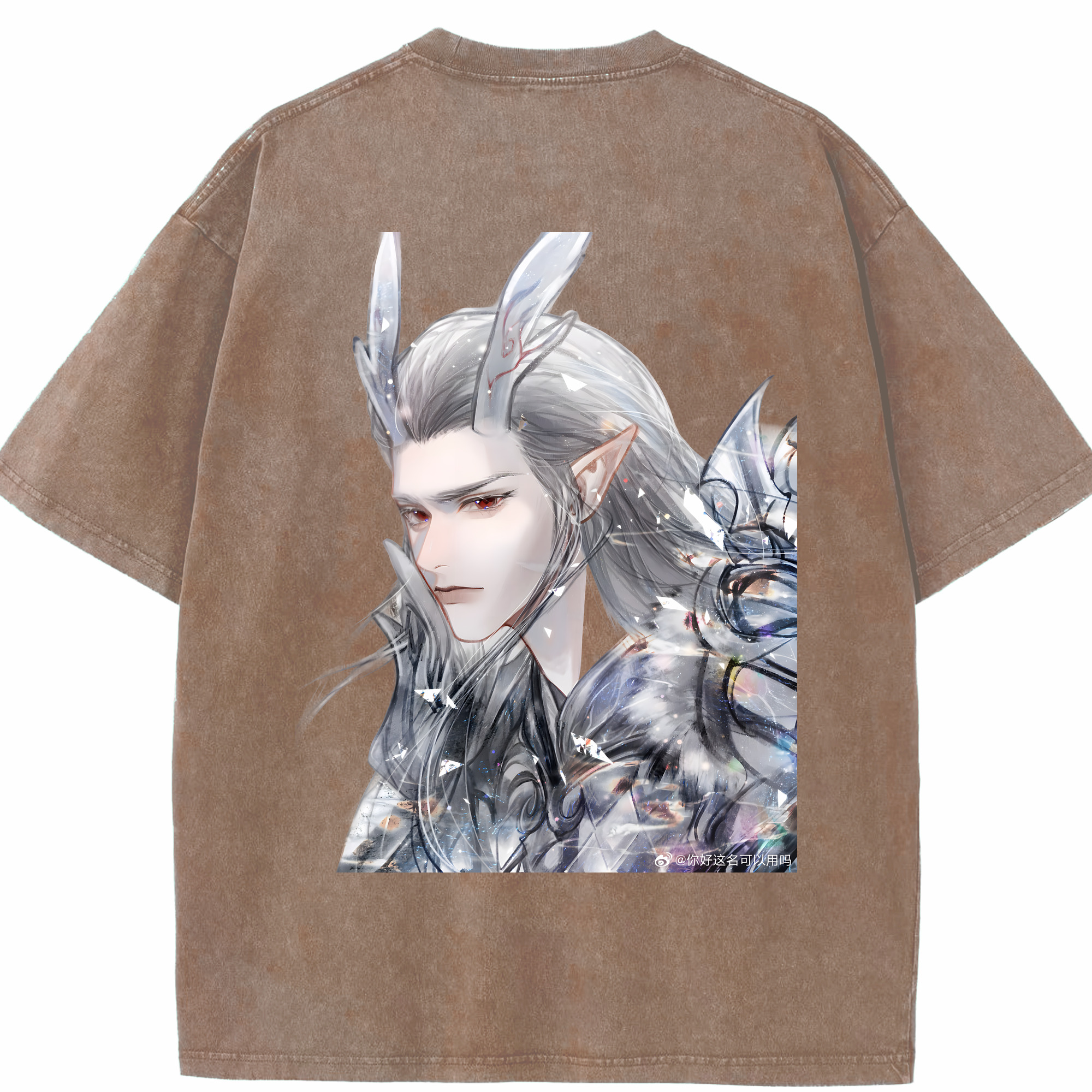 （画像用） Ne Zha 2 ナタ 魔童の大暴れ 綿100% ヴィンテージ風 半袖Tシャツ（背面プリント）