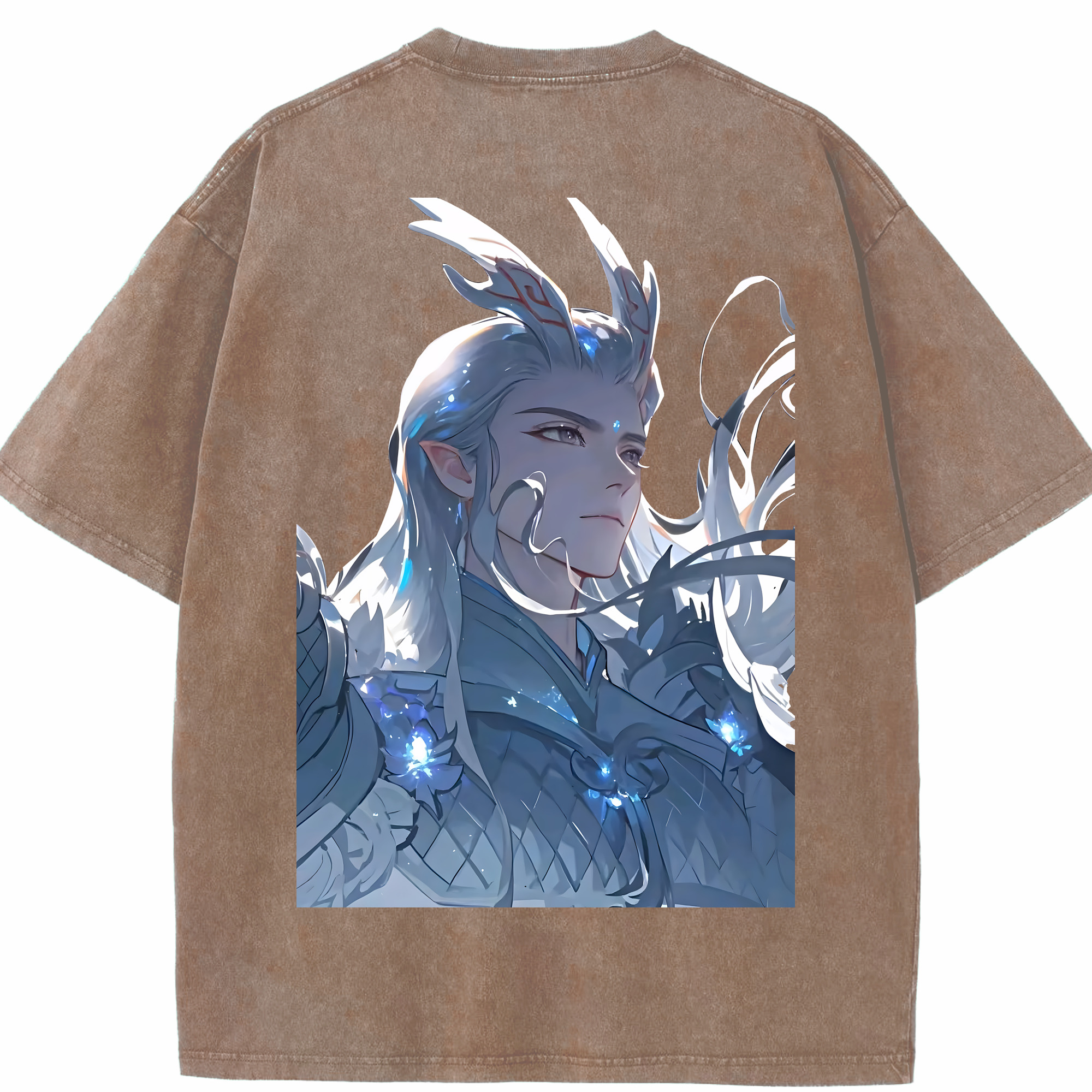 （画像用） Ne Zha 2 ナタ 魔童の大暴れ 綿100% ヴィンテージ風 半袖Tシャツ（背面プリント）