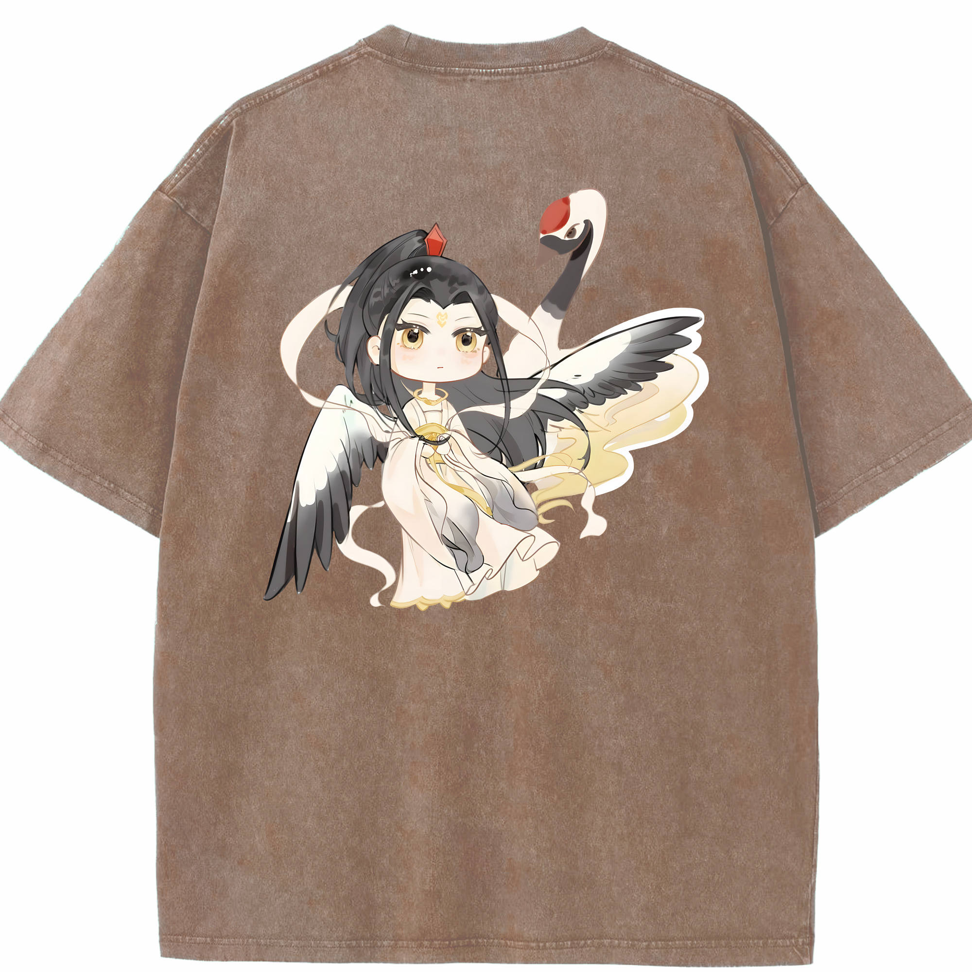 （画像用） Ne Zha 2 ナタ 魔童の大暴れ 綿100% ヴィンテージ風 半袖Tシャツ（背面プリント）