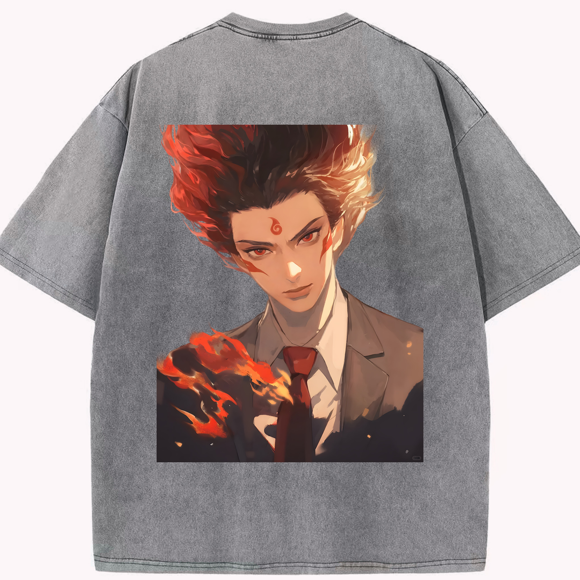 （画像用） Ne Zha 2 ナタ 魔童の大暴れ 綿100% ヴィンテージ風 半袖Tシャツ（背面プリント）