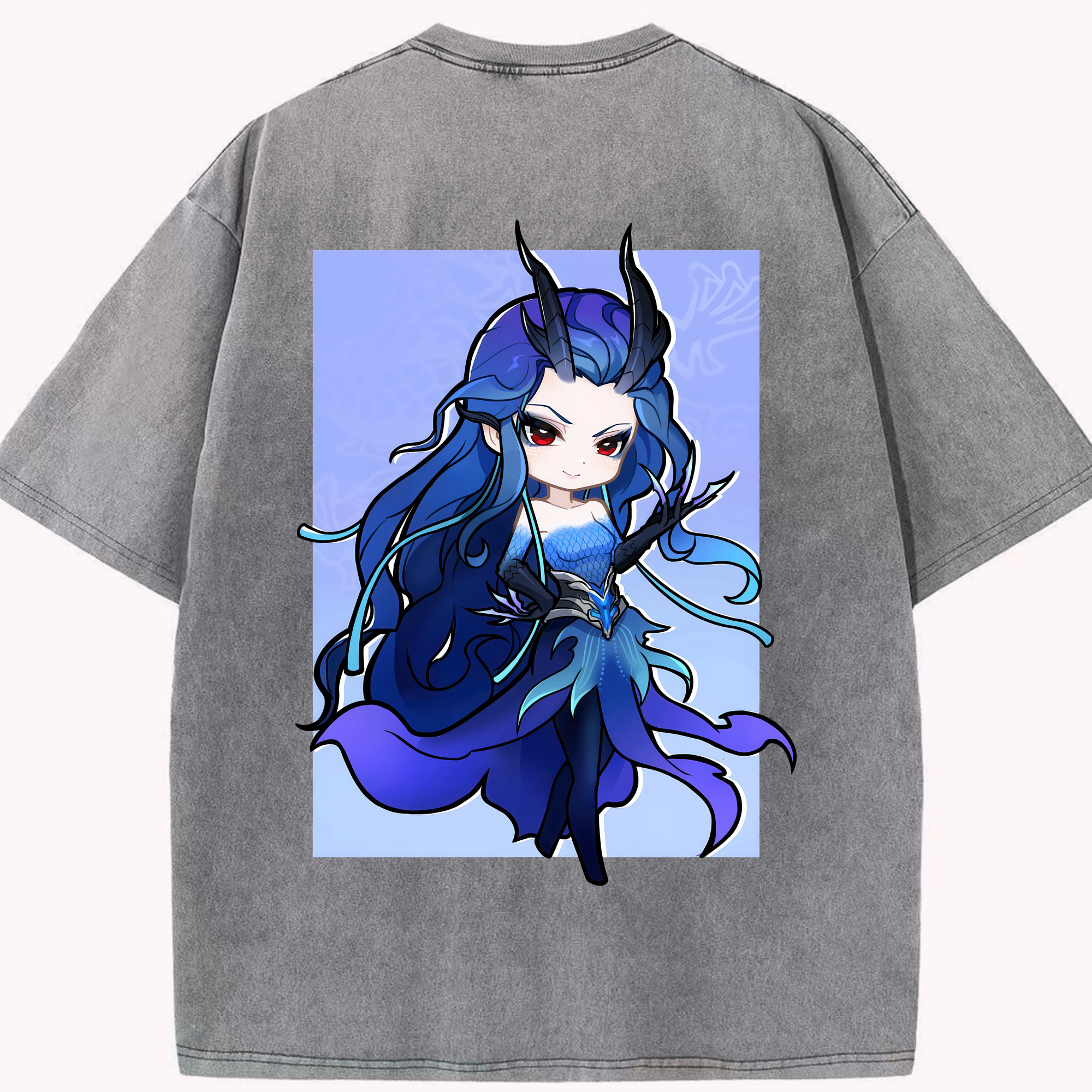 （画像用） Ne Zha 2 ナタ 魔童の大暴れ 綿100% ヴィンテージ風 半袖Tシャツ（背面プリント）