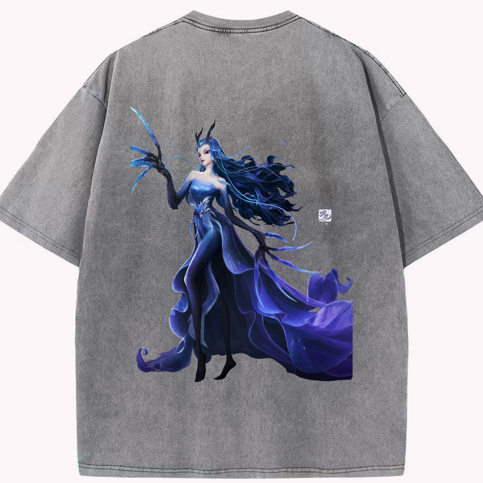 （画像用） Ne Zha 2 ナタ 魔童の大暴れ 綿100% ヴィンテージ風 半袖Tシャツ（背面プリント）