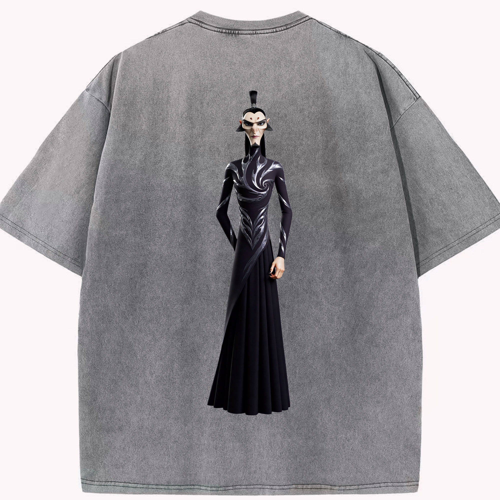 （画像用） Ne Zha 2 ナタ 魔童の大暴れ 綿100% ヴィンテージ風 半袖Tシャツ（背面プリント）