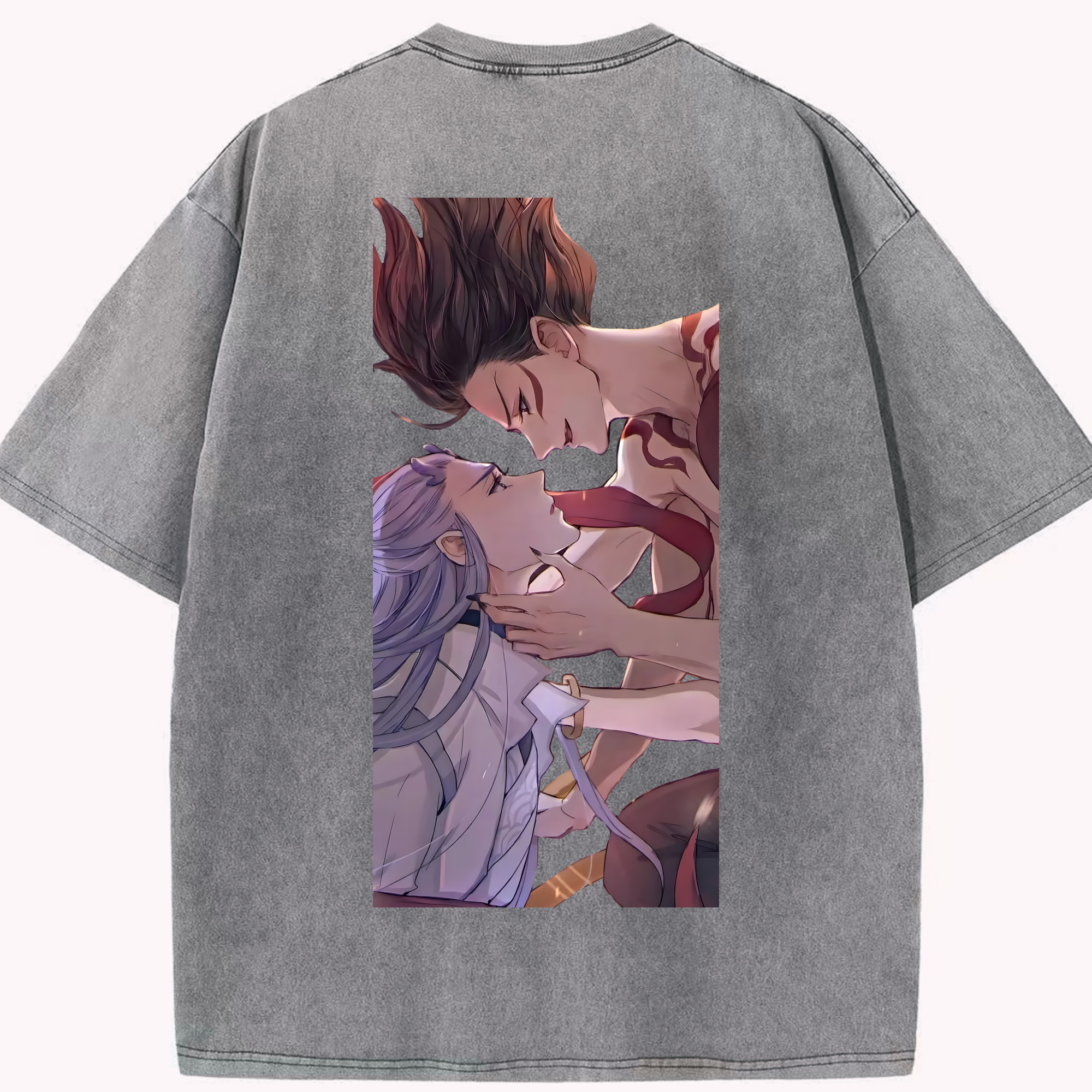 （画像用） Ne Zha 2 ナタ 魔童の大暴れ 綿100% ヴィンテージ風 半袖Tシャツ（背面プリント）