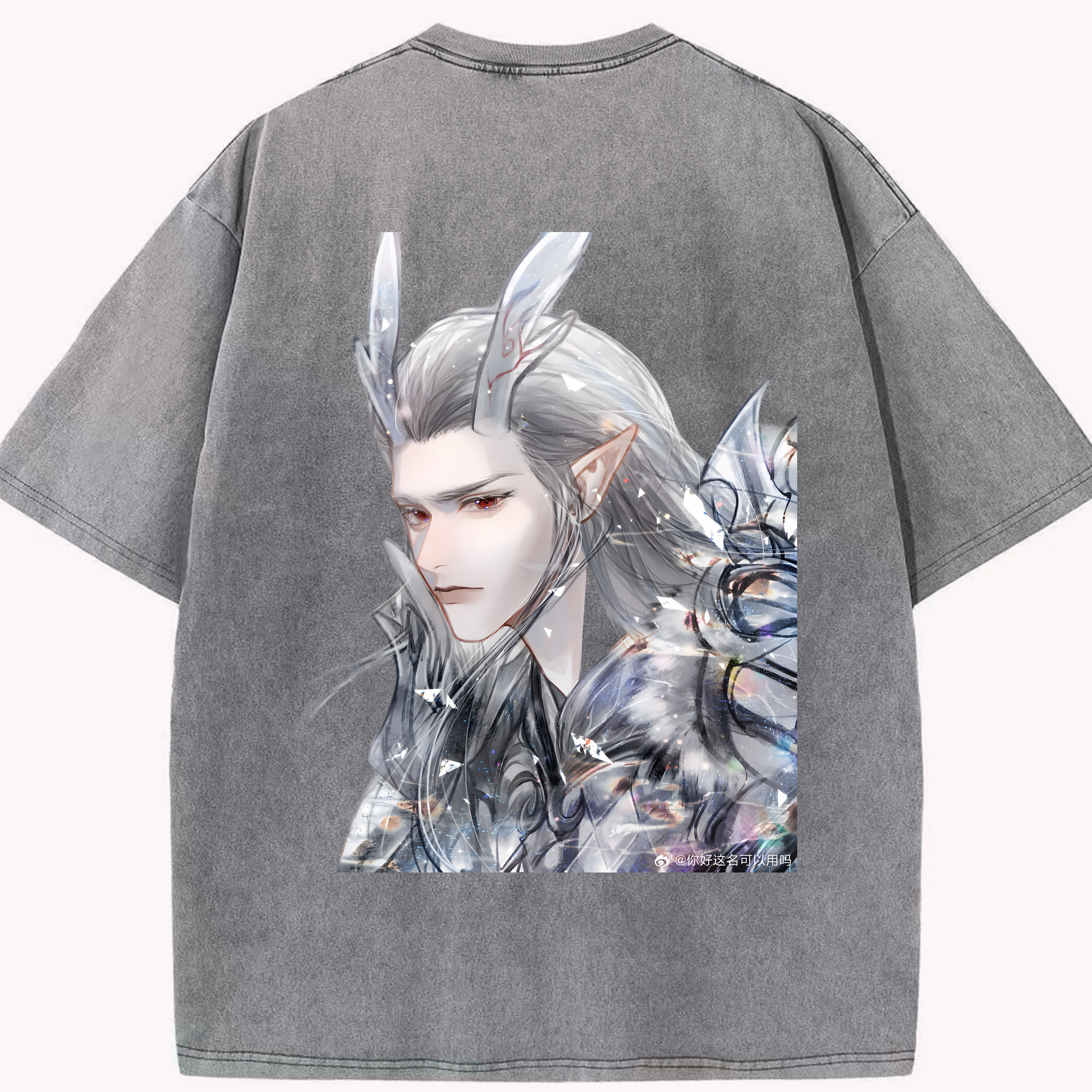 （画像用） Ne Zha 2 ナタ 魔童の大暴れ 綿100% ヴィンテージ風 半袖Tシャツ（背面プリント）