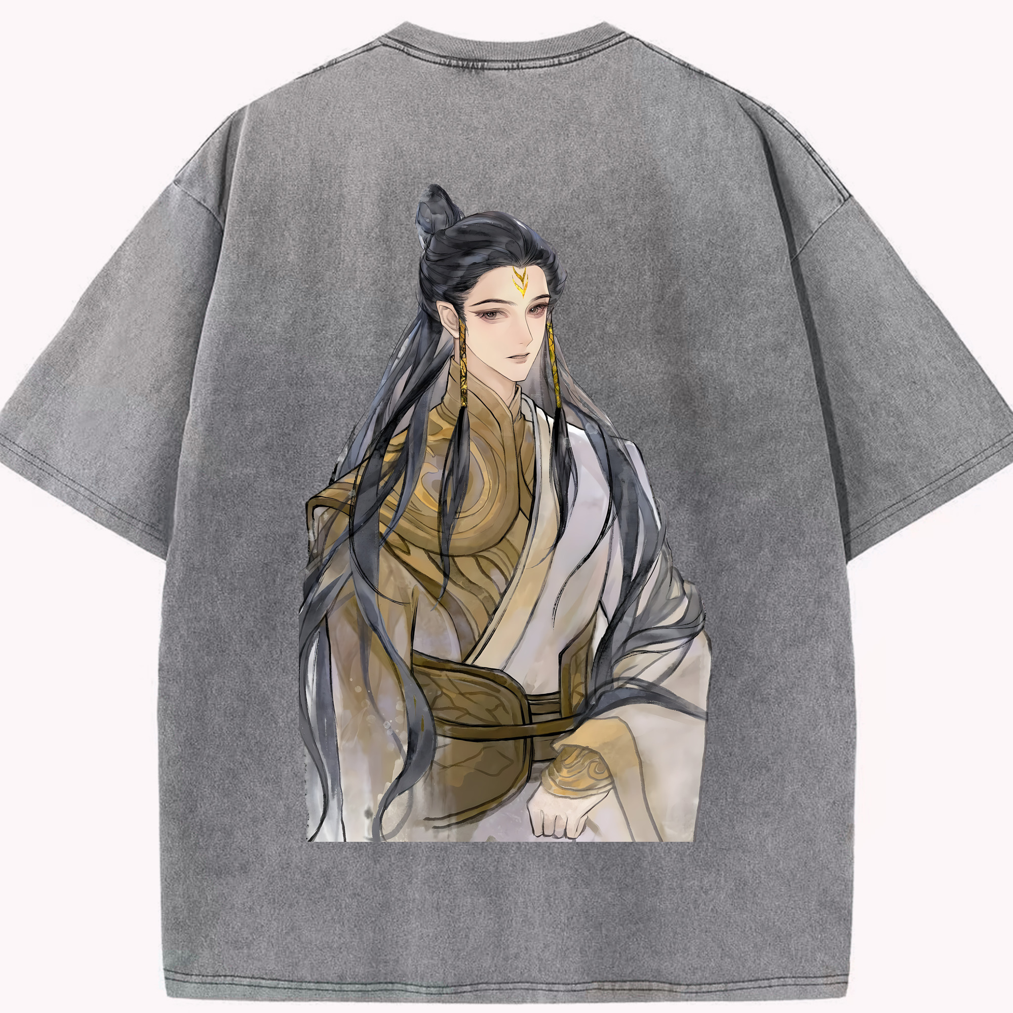 （画像用） Ne Zha 2 ナタ 魔童の大暴れ 綿100% ヴィンテージ風 半袖Tシャツ（背面プリント）