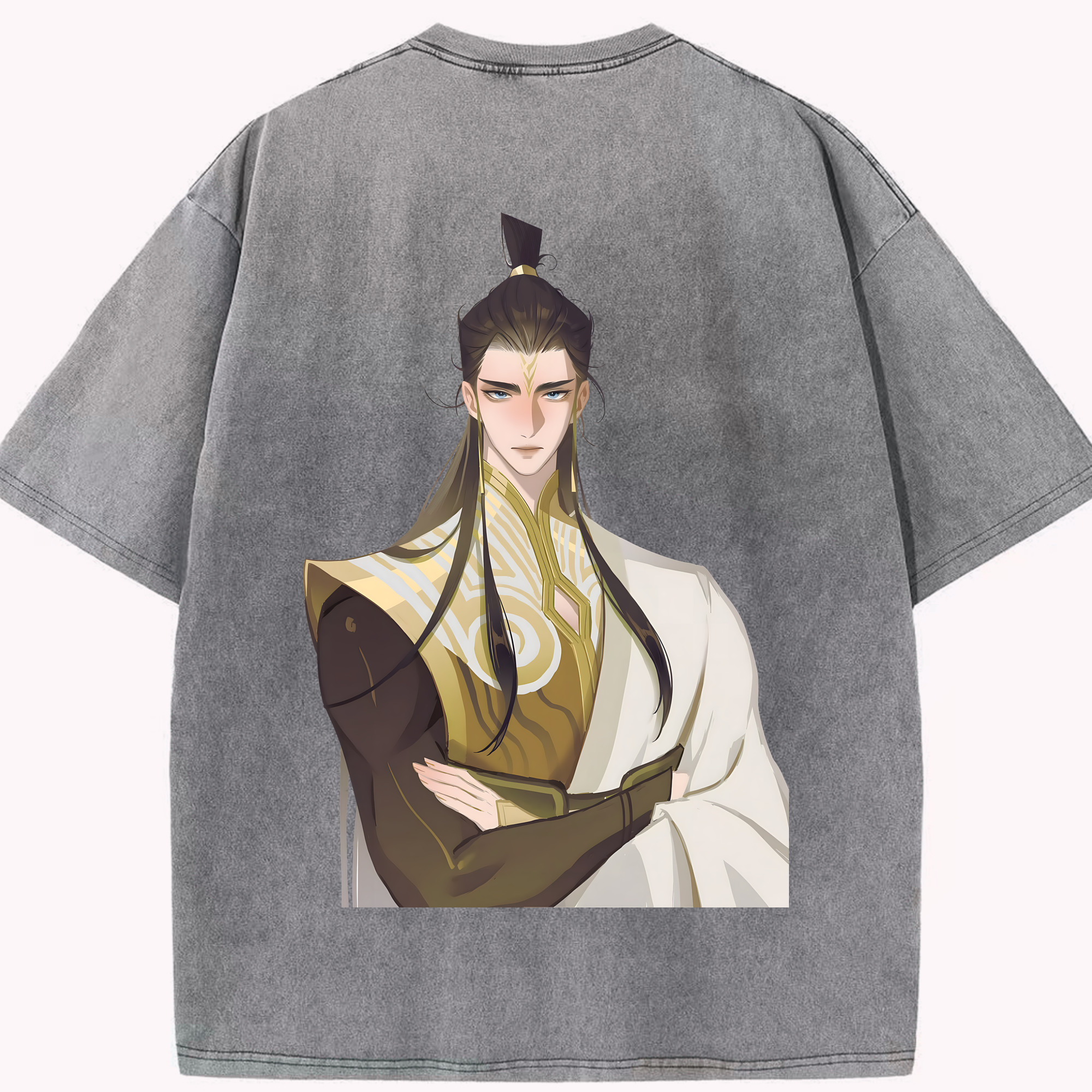 （画像用） Ne Zha 2 ナタ 魔童の大暴れ 綿100% ヴィンテージ風 半袖Tシャツ（背面プリント）