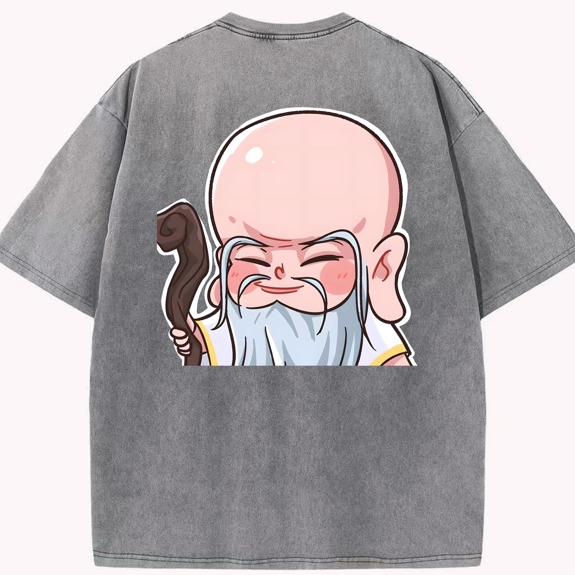 （画像用） Ne Zha 2 ナタ 魔童の大暴れ 綿100% ヴィンテージ風 半袖Tシャツ（背面プリント）