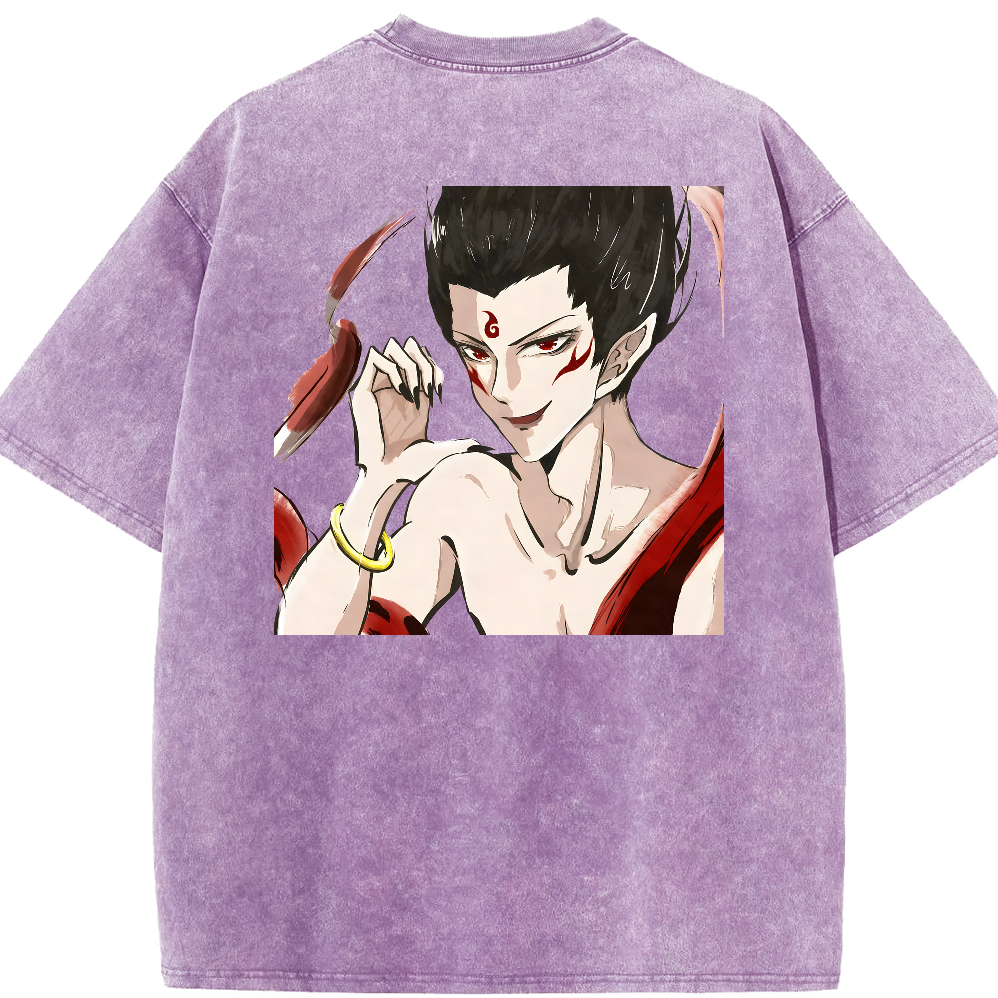 （画像用） Ne Zha 2 ナタ 魔童の大暴れ 綿100% ヴィンテージ風 半袖Tシャツ（背面プリント）