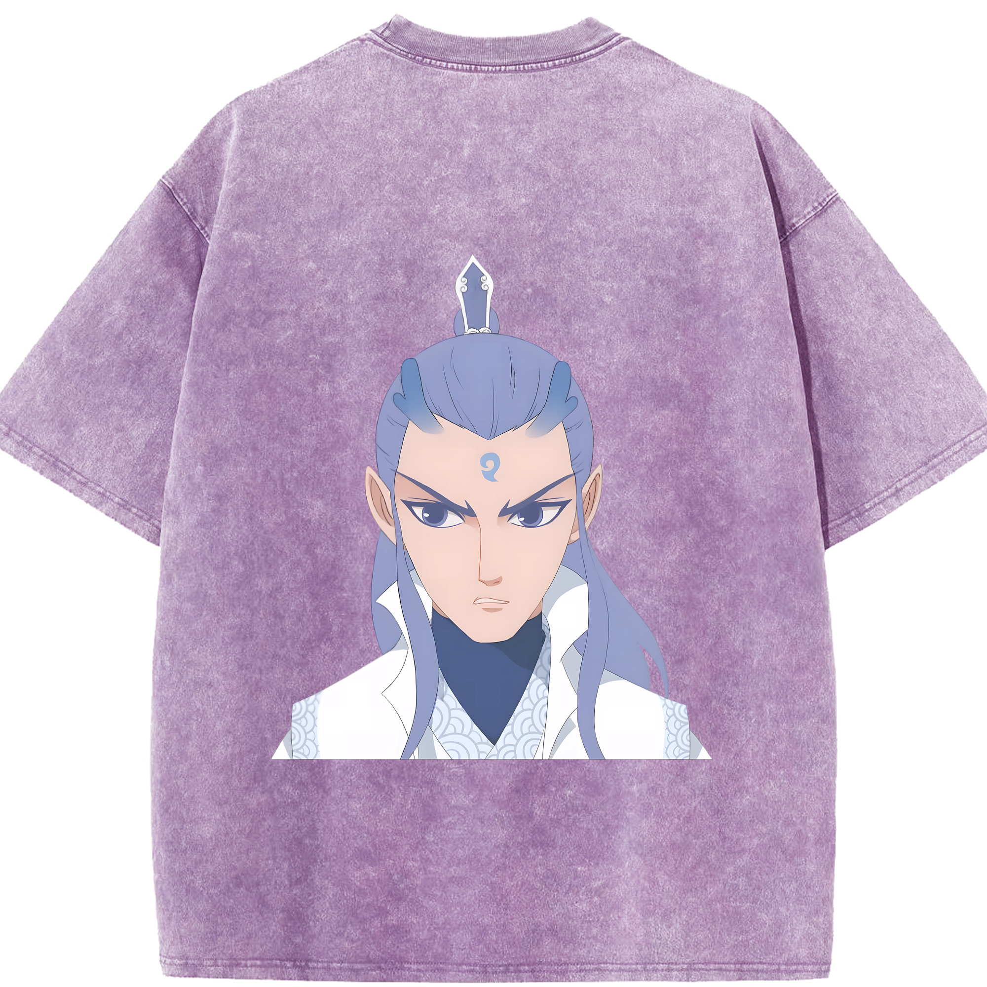 （画像用） Ne Zha 2 ナタ 魔童の大暴れ 綿100% ヴィンテージ風 半袖Tシャツ（背面プリント）
